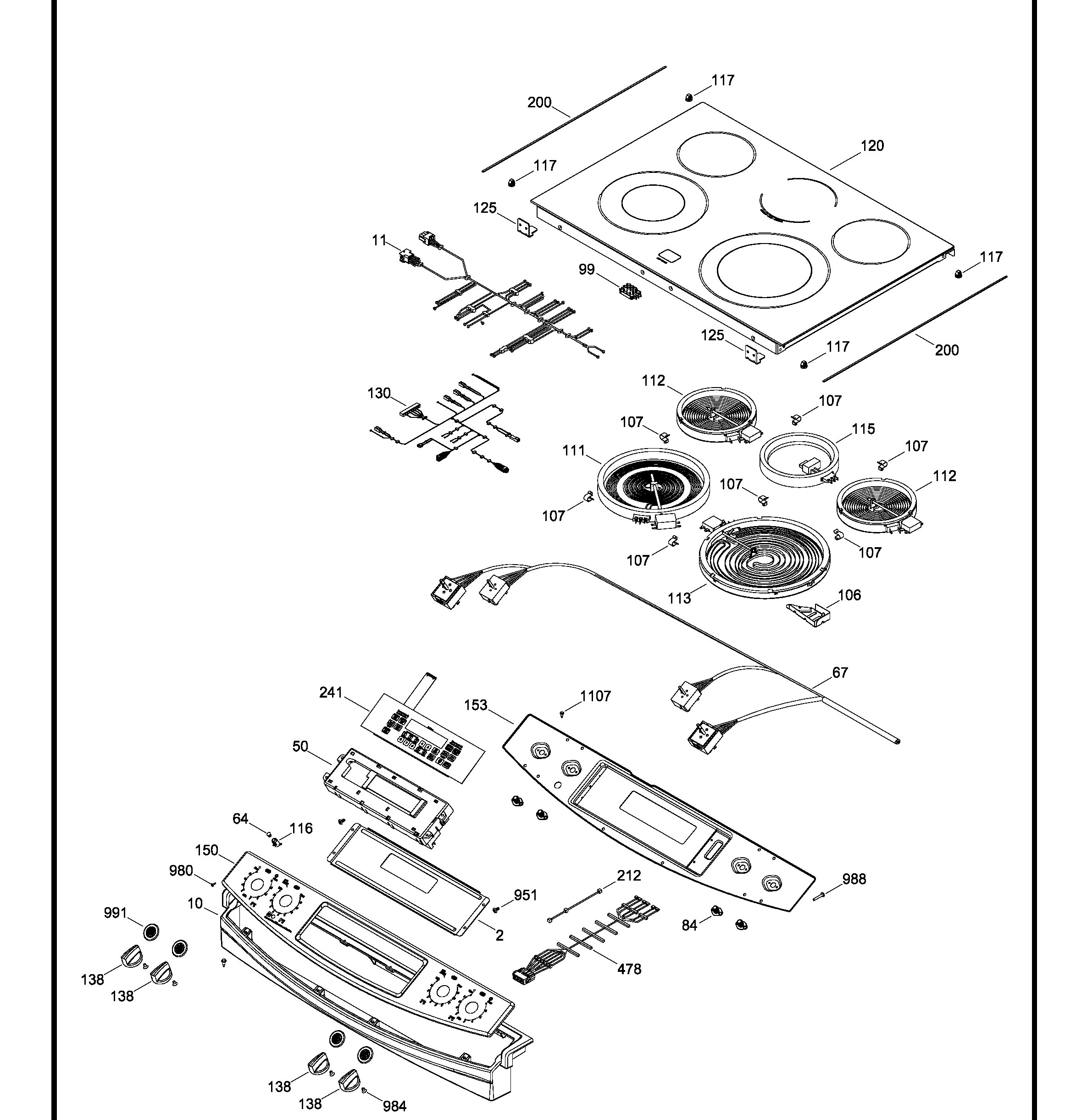 JCS860SF3SS Exploded View 1 appliance exploded-view parts diagram