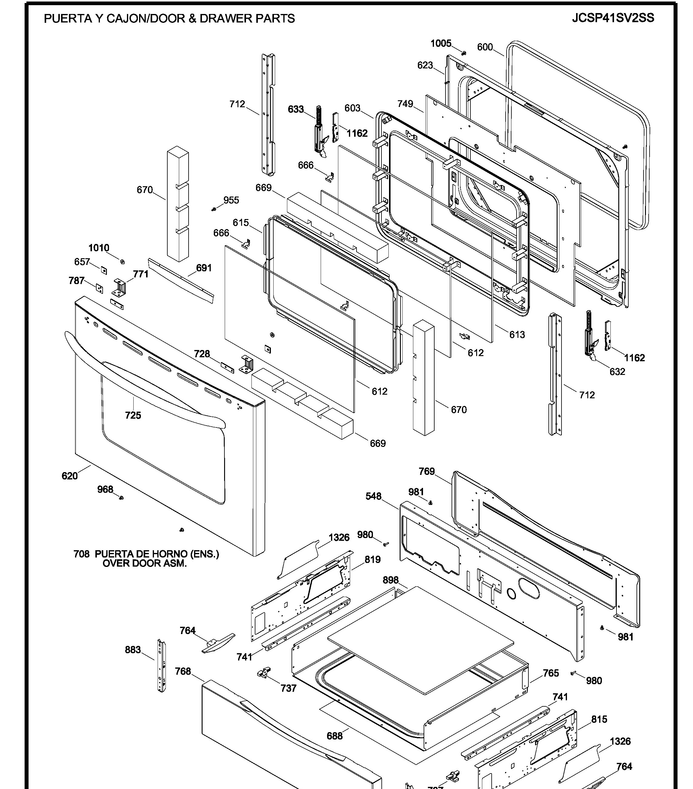 JCSP41SV2SS Exploded View 3 appliance exploded-view parts diagram