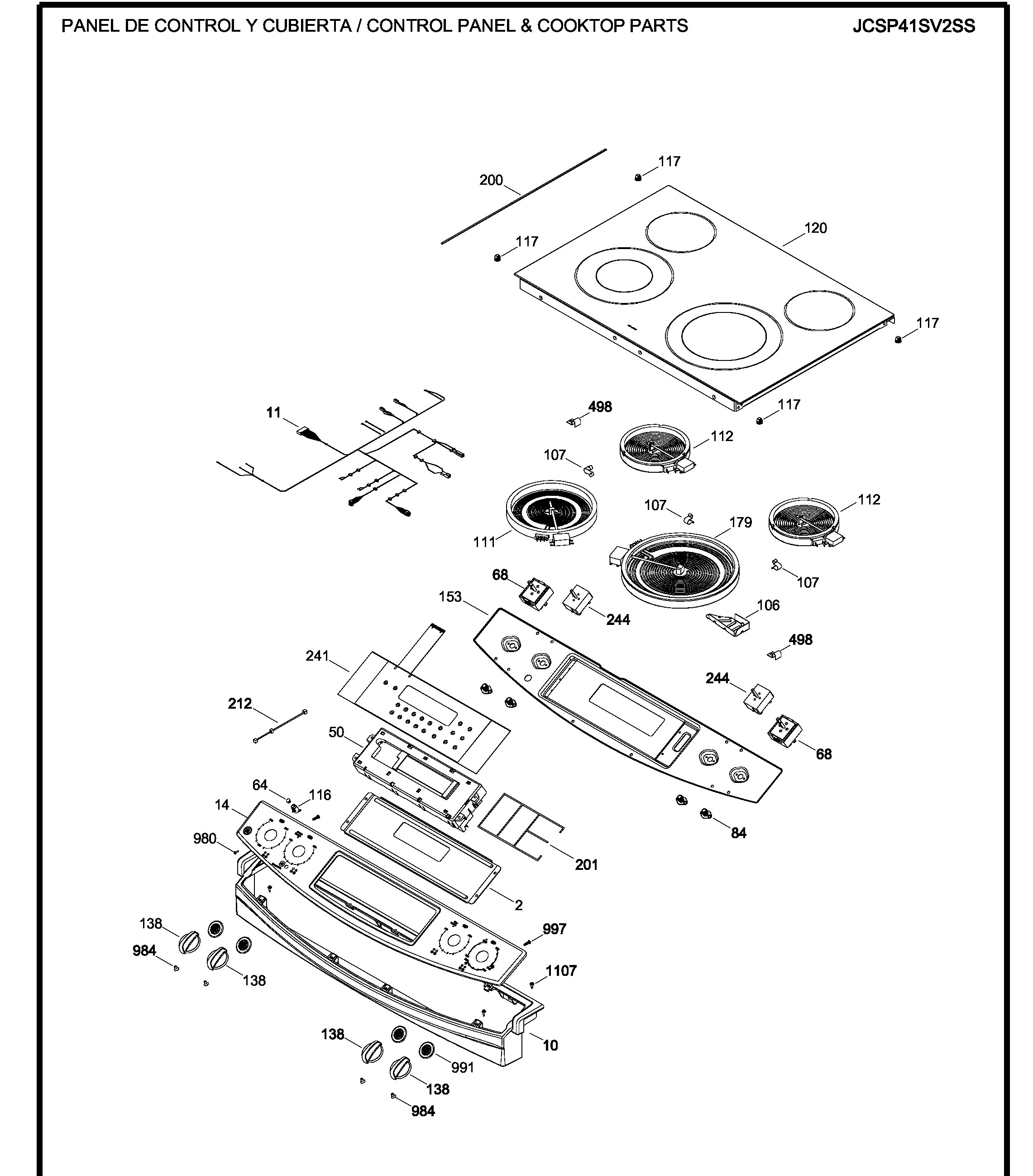 JCSP41SV2SS Exploded View 1 appliance exploded-view parts diagram