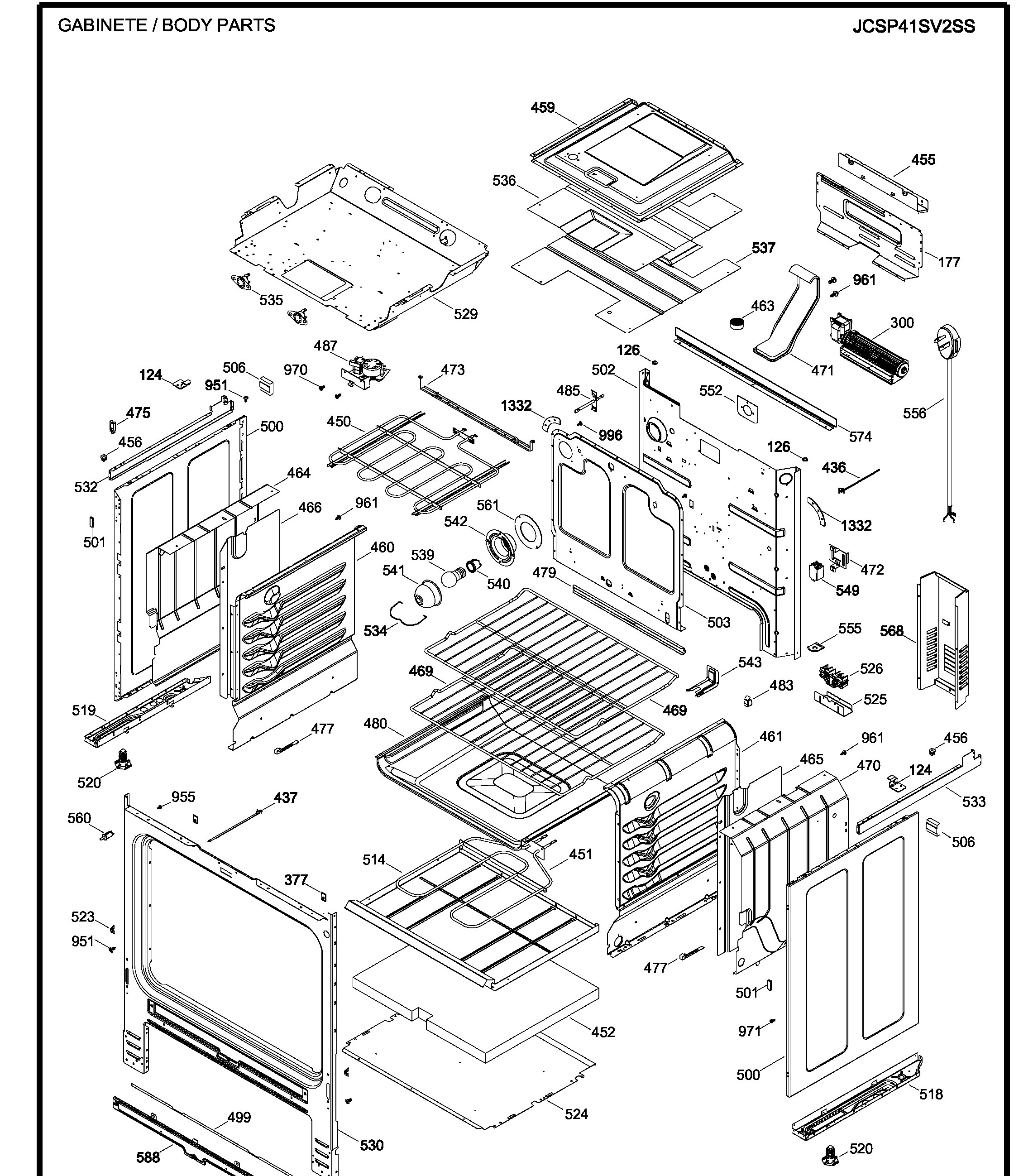 JCSP41SV2SS Exploded View 2 appliance exploded-view parts diagram
