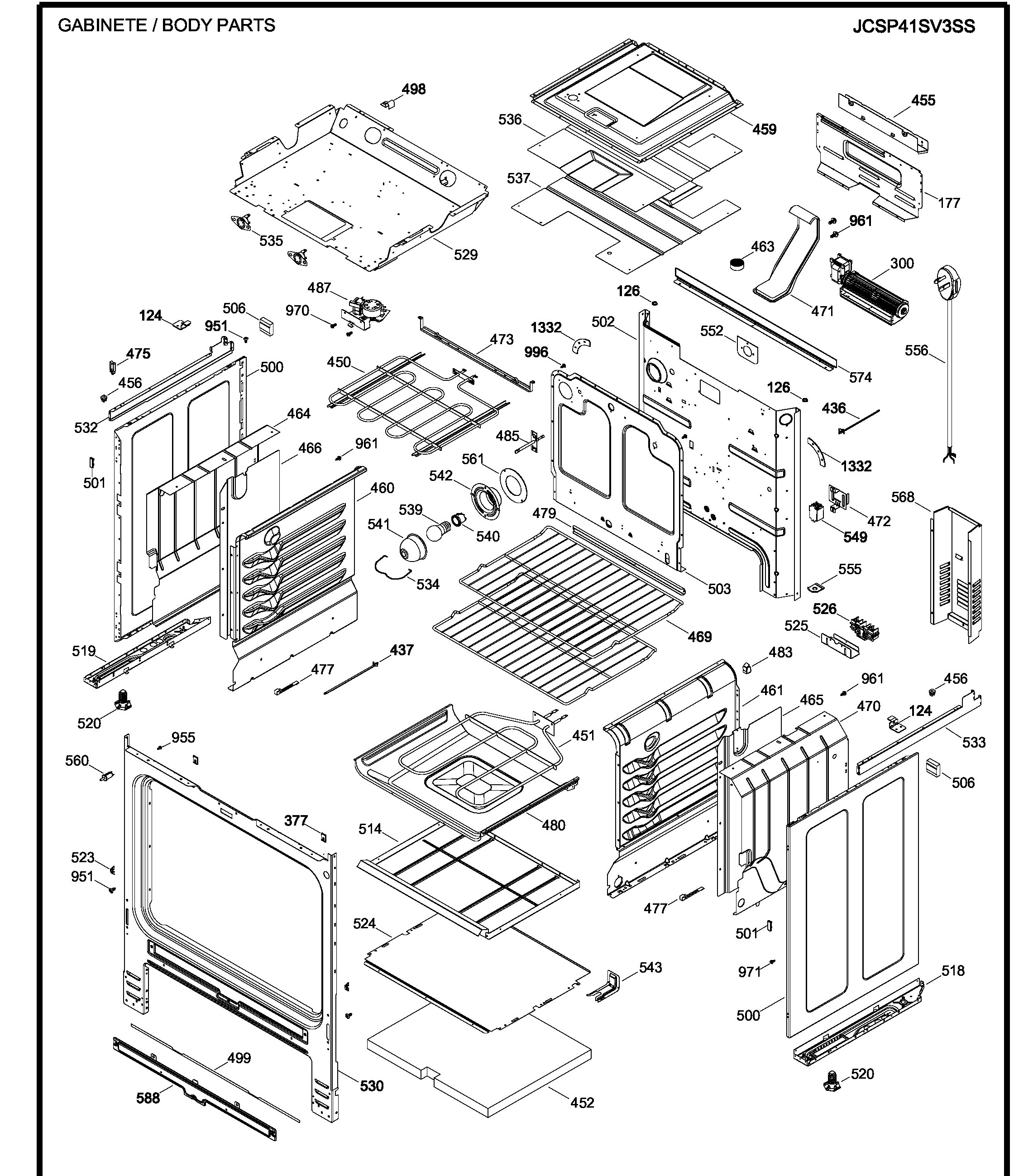 JCSP41SV3SS Exploded View 2 appliance exploded-view parts diagram