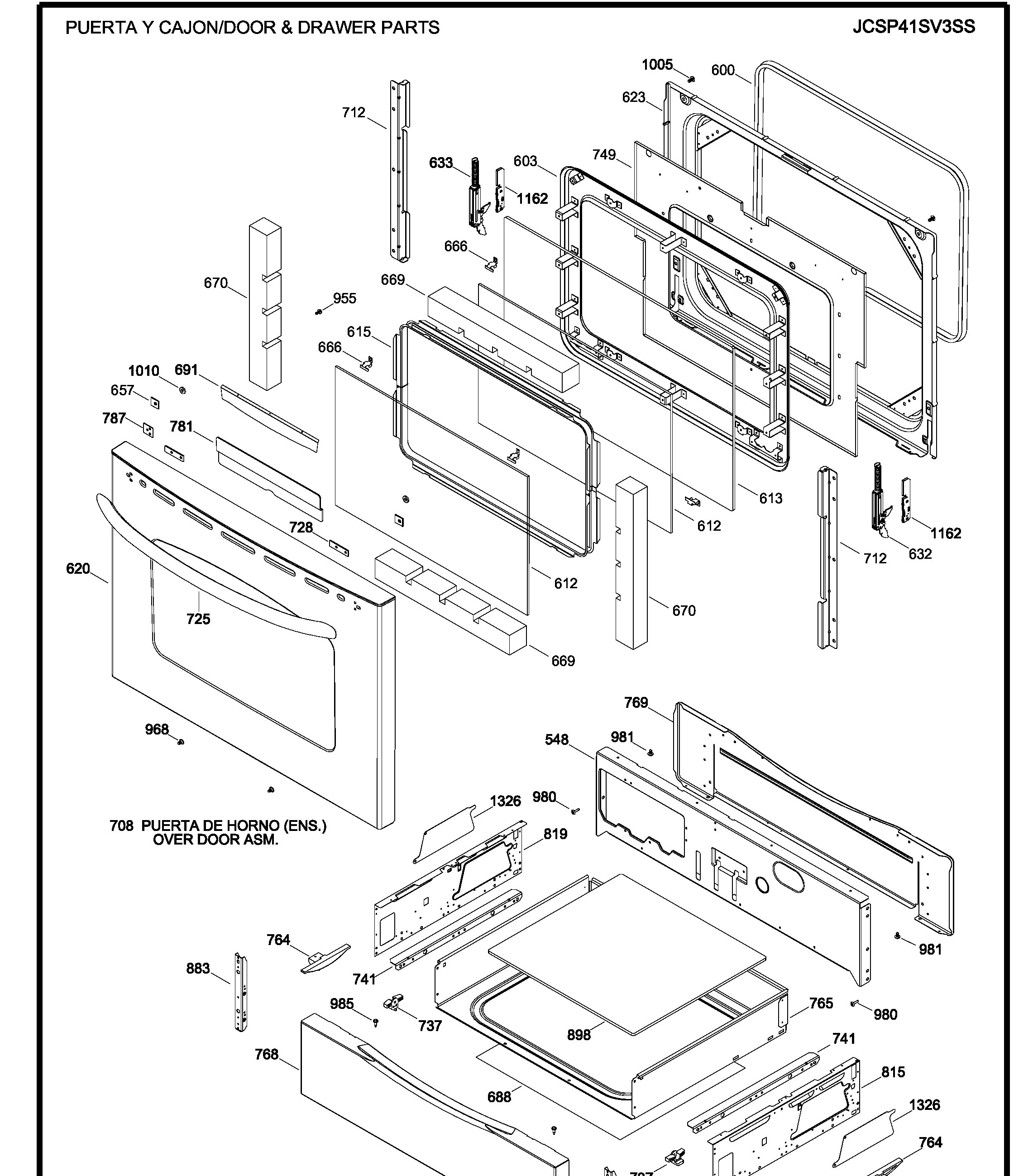 JCSP41SV3SS Exploded View 3 appliance exploded-view parts diagram