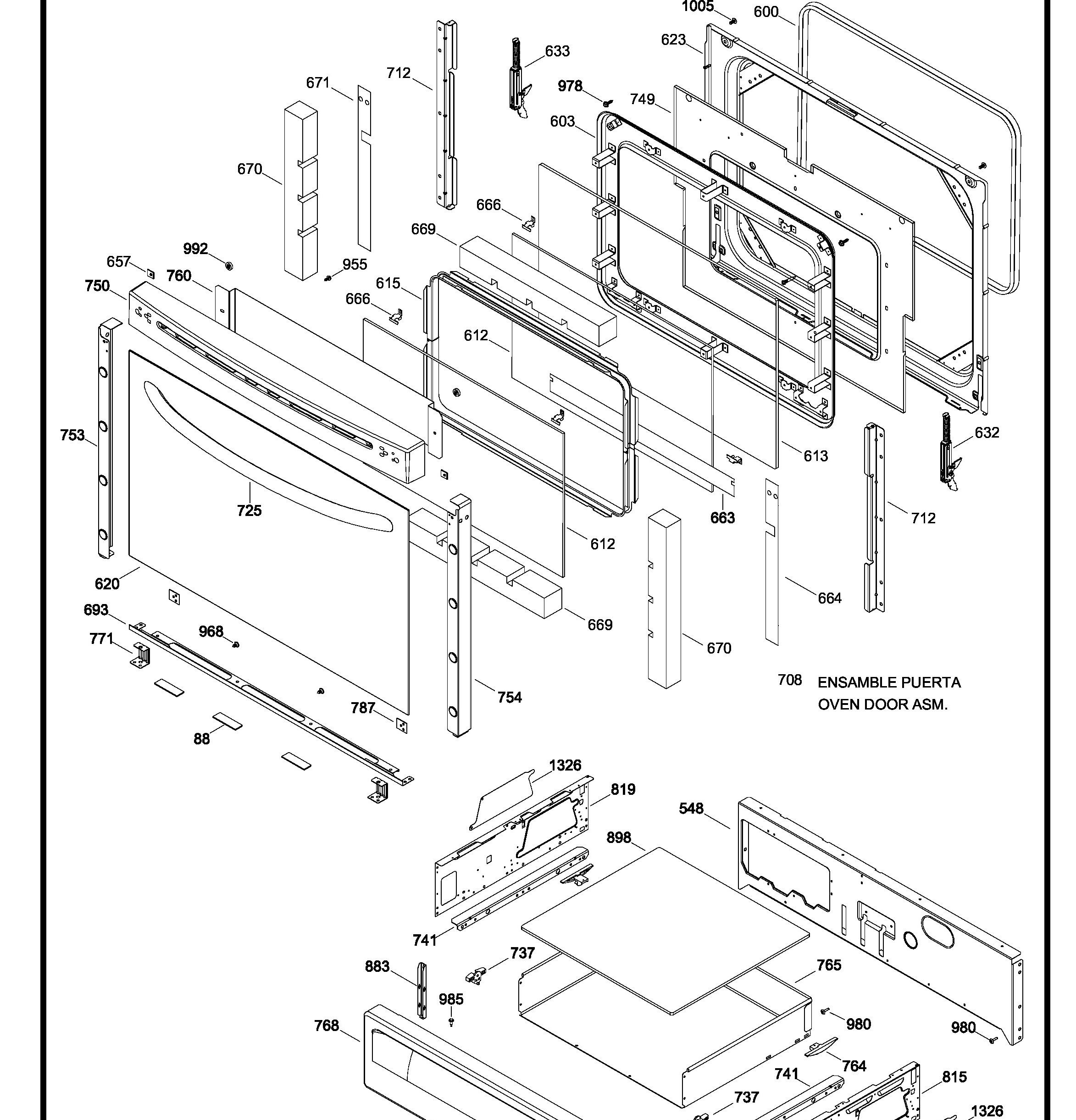 JCSP42DR2WW Exploded View 3 appliance exploded-view parts diagram