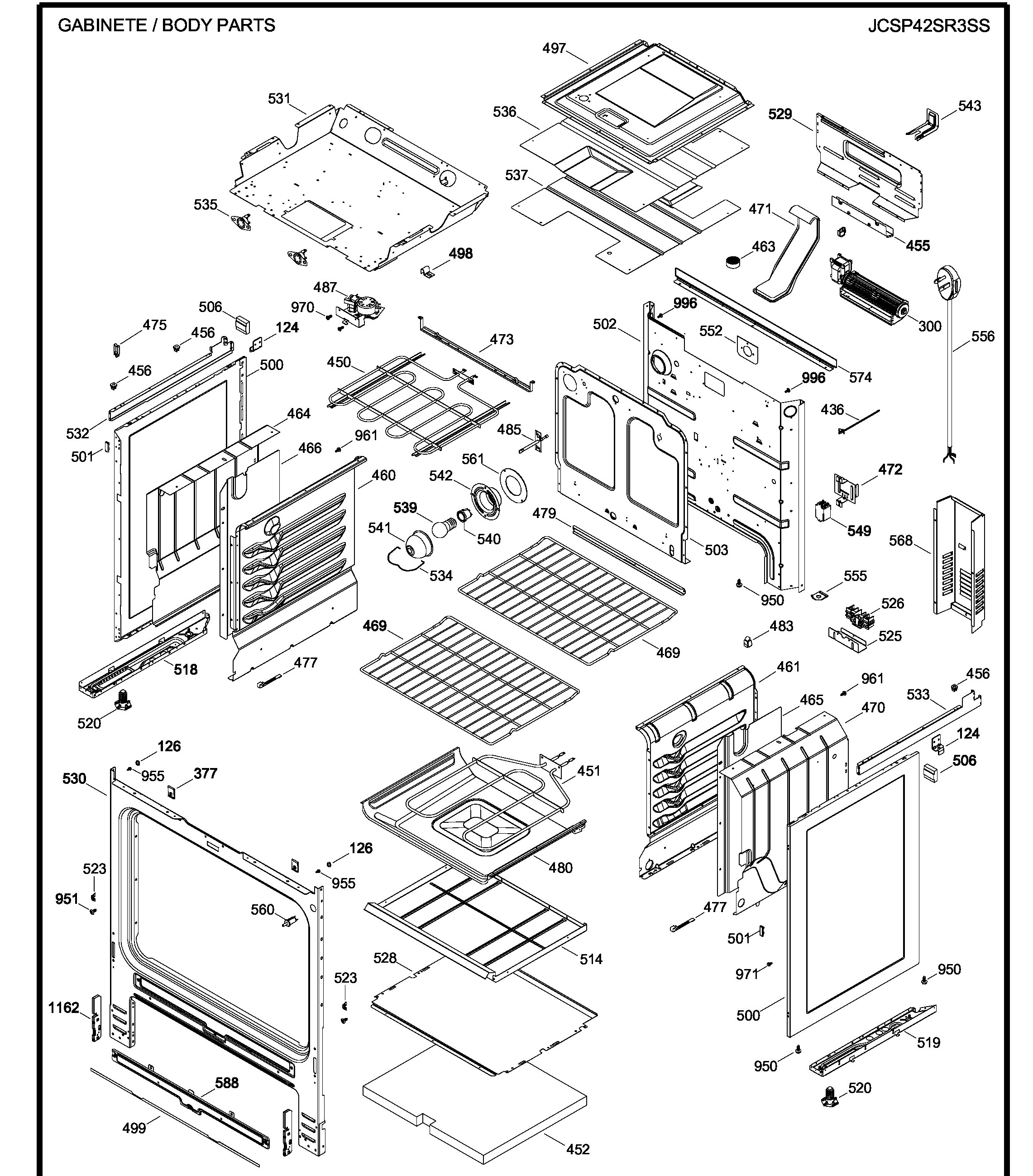 JCSP42SR3SS Exploded View 2 appliance exploded-view parts diagram