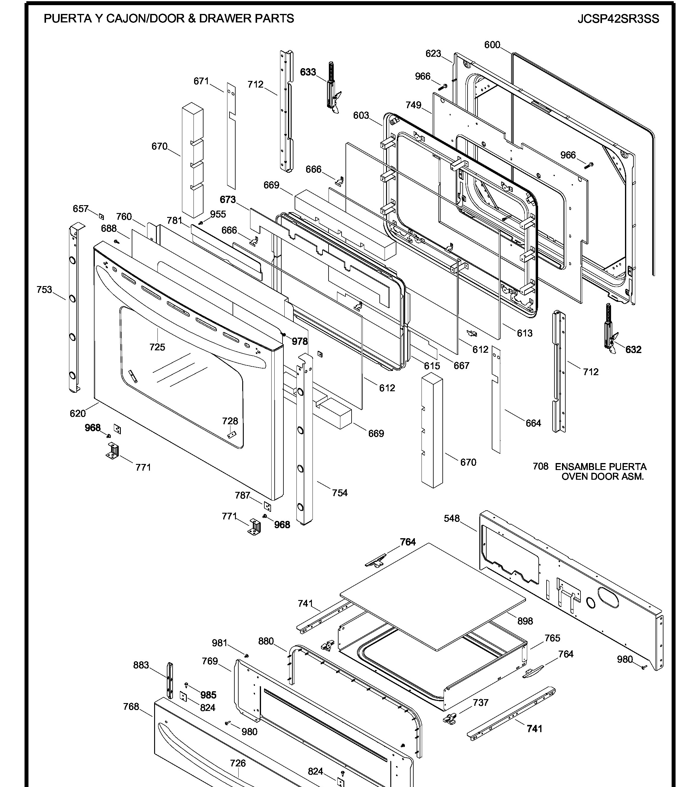 JCSP42SR3SS Exploded View 3 appliance exploded-view parts diagram