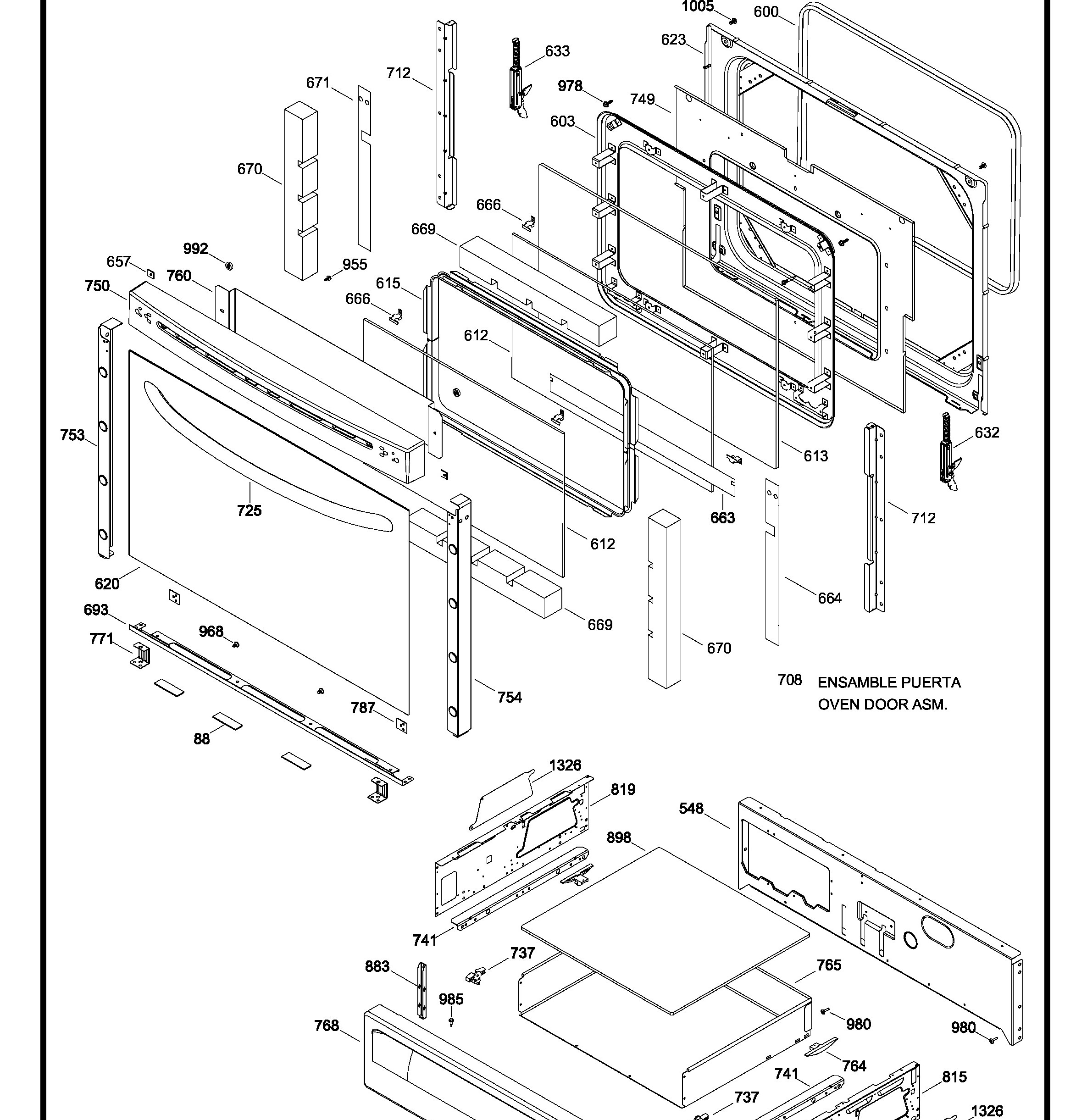 JCSP46DR2WW Exploded View 3 appliance exploded-view parts diagram