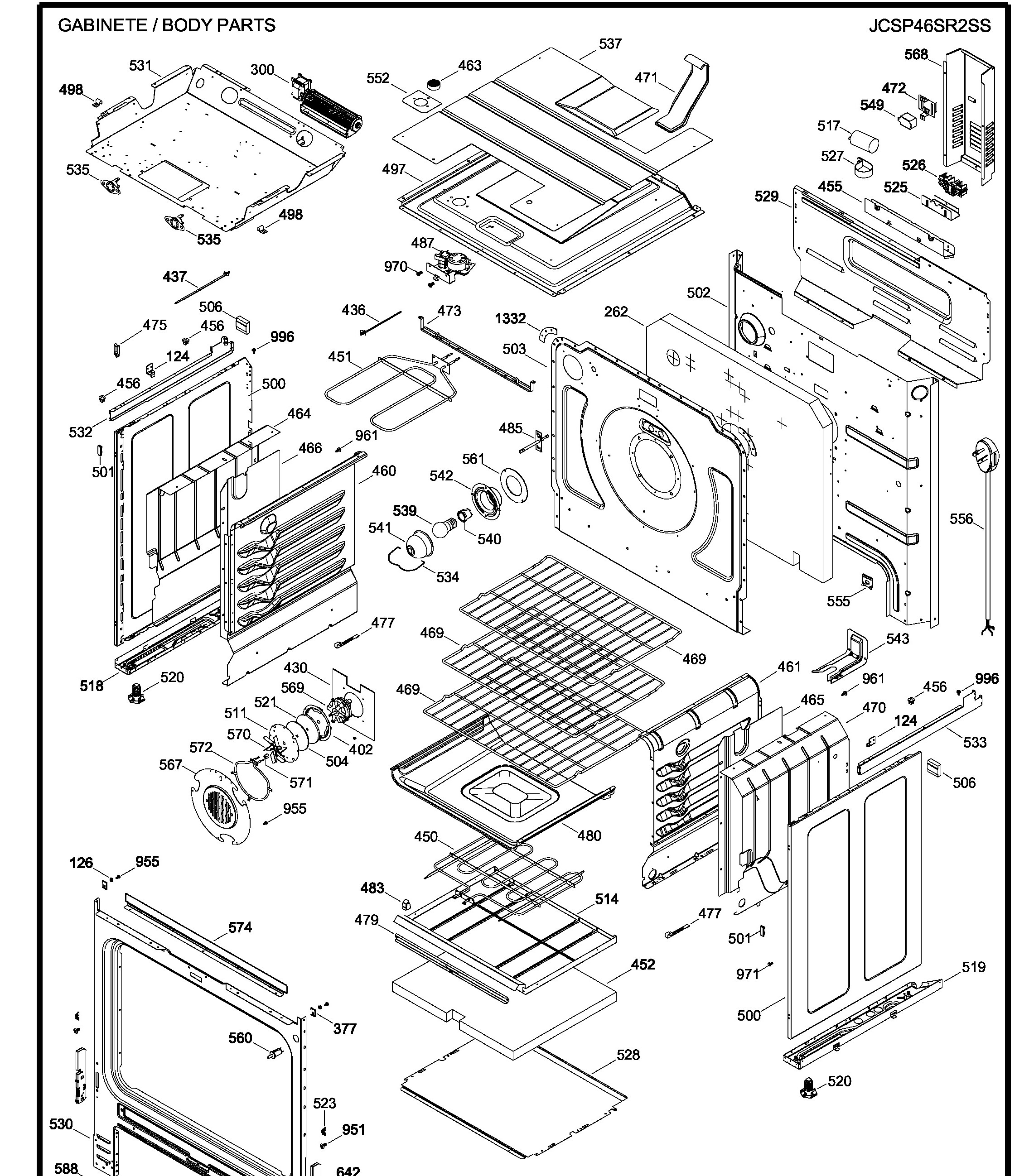 JCSP46SR2SS Exploded View 2 appliance exploded-view parts diagram