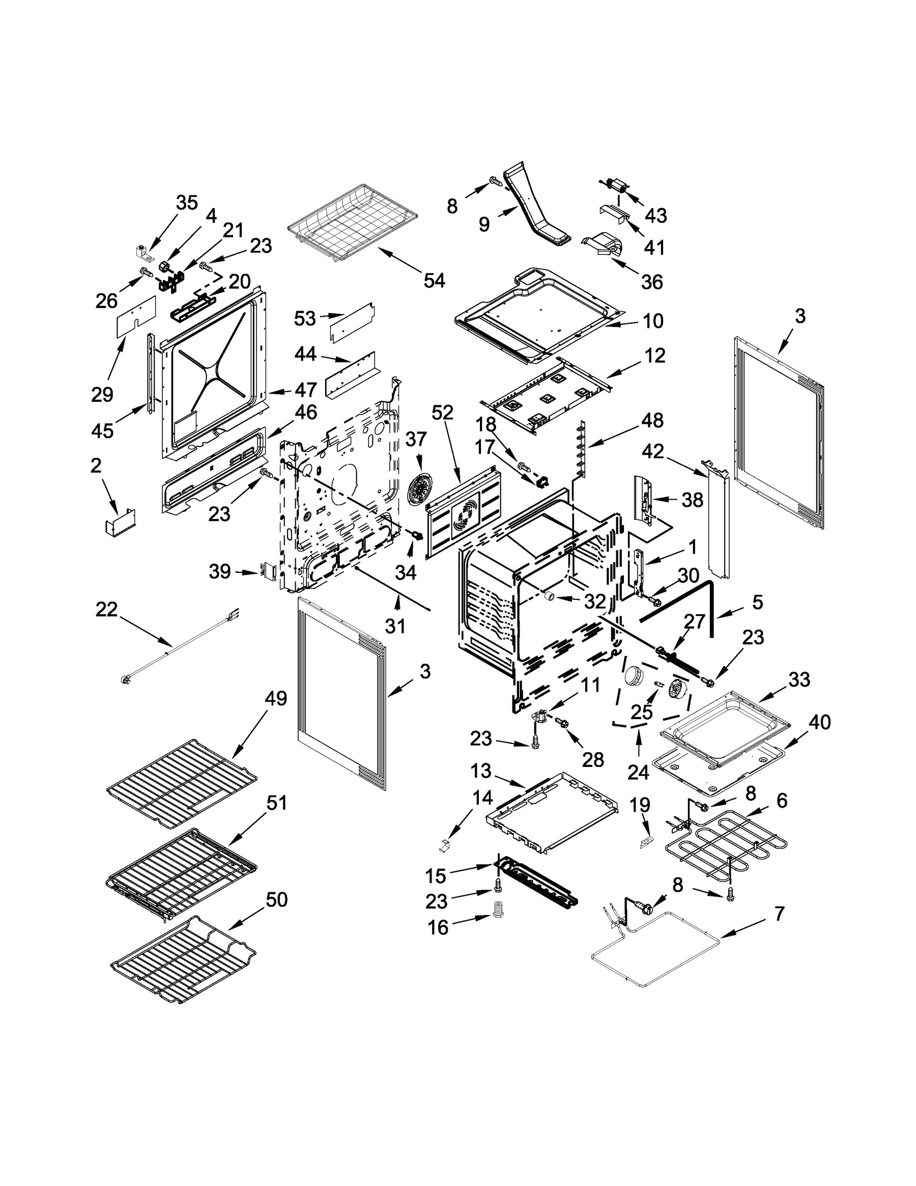 JDS1450ML0 Chassis parts appliance exploded-view parts diagram