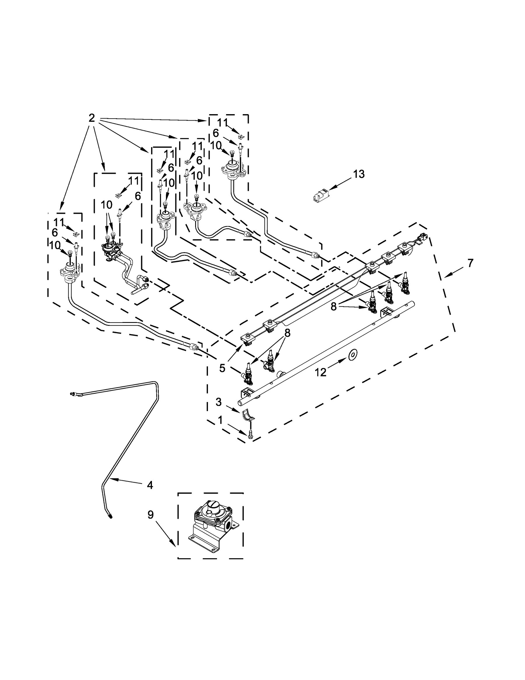 JDS1450ML0 Manifold parts appliance exploded-view parts diagram
