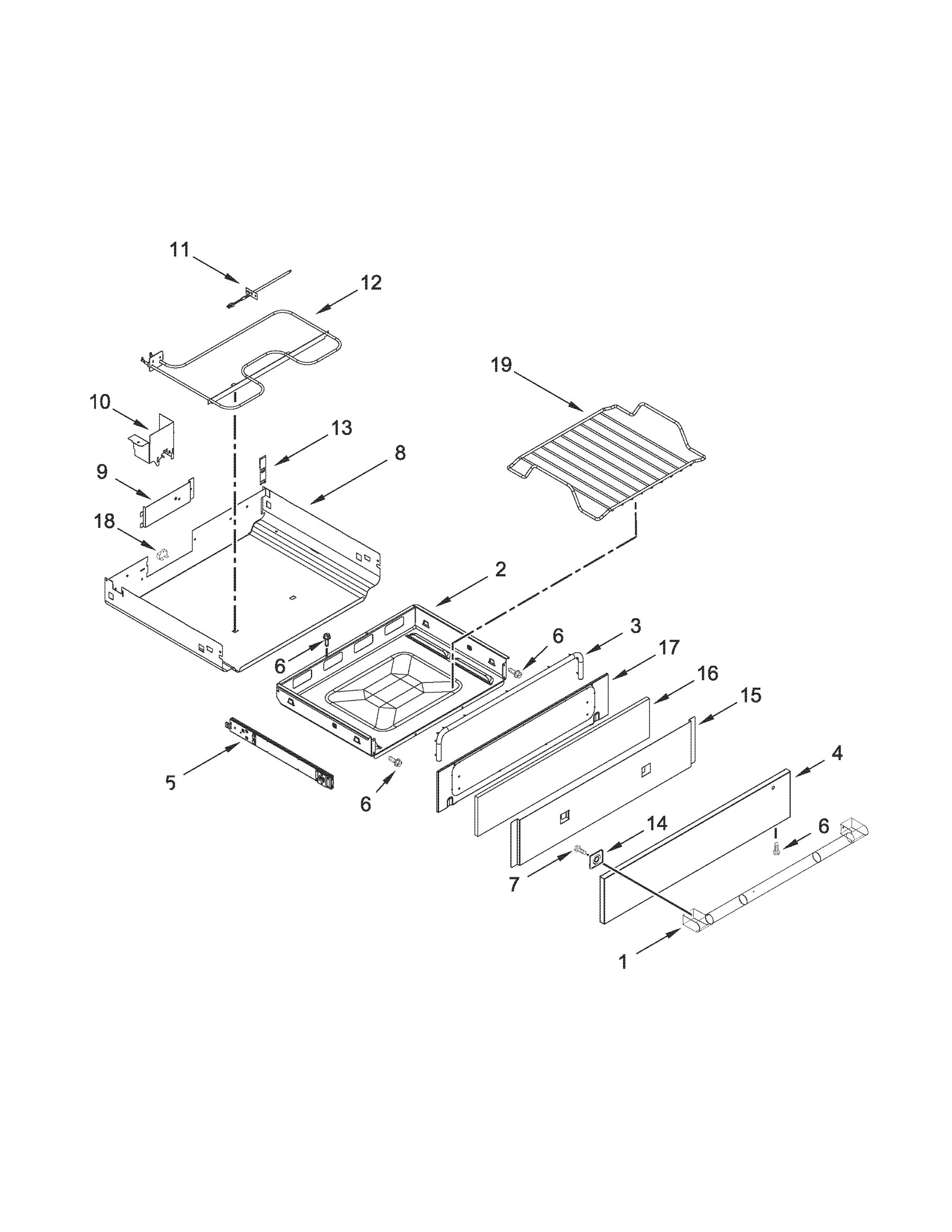 JDS1450ML1 Drawer parts appliance exploded-view parts diagram