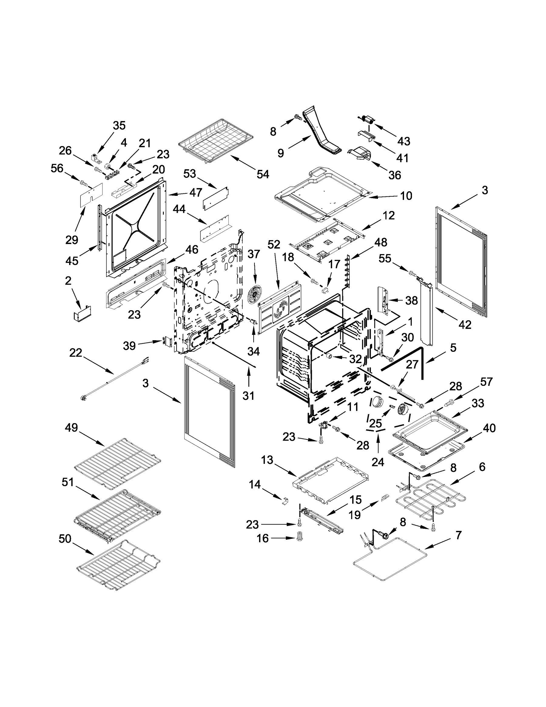 JDS1450ML1 Chassis parts appliance exploded-view parts diagram