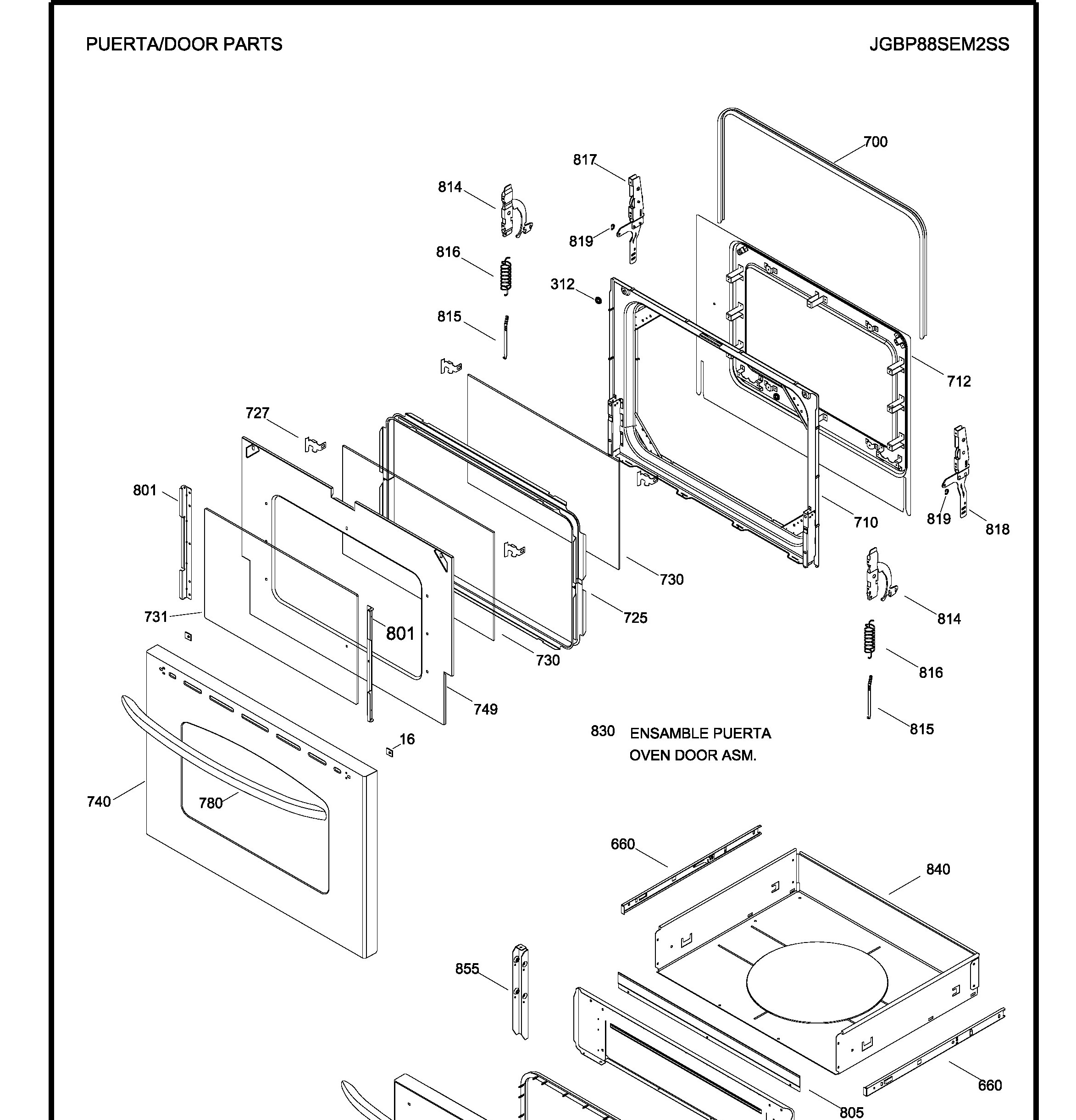 JGBP88SEM2SS Exploded View 3 appliance exploded-view parts diagram
