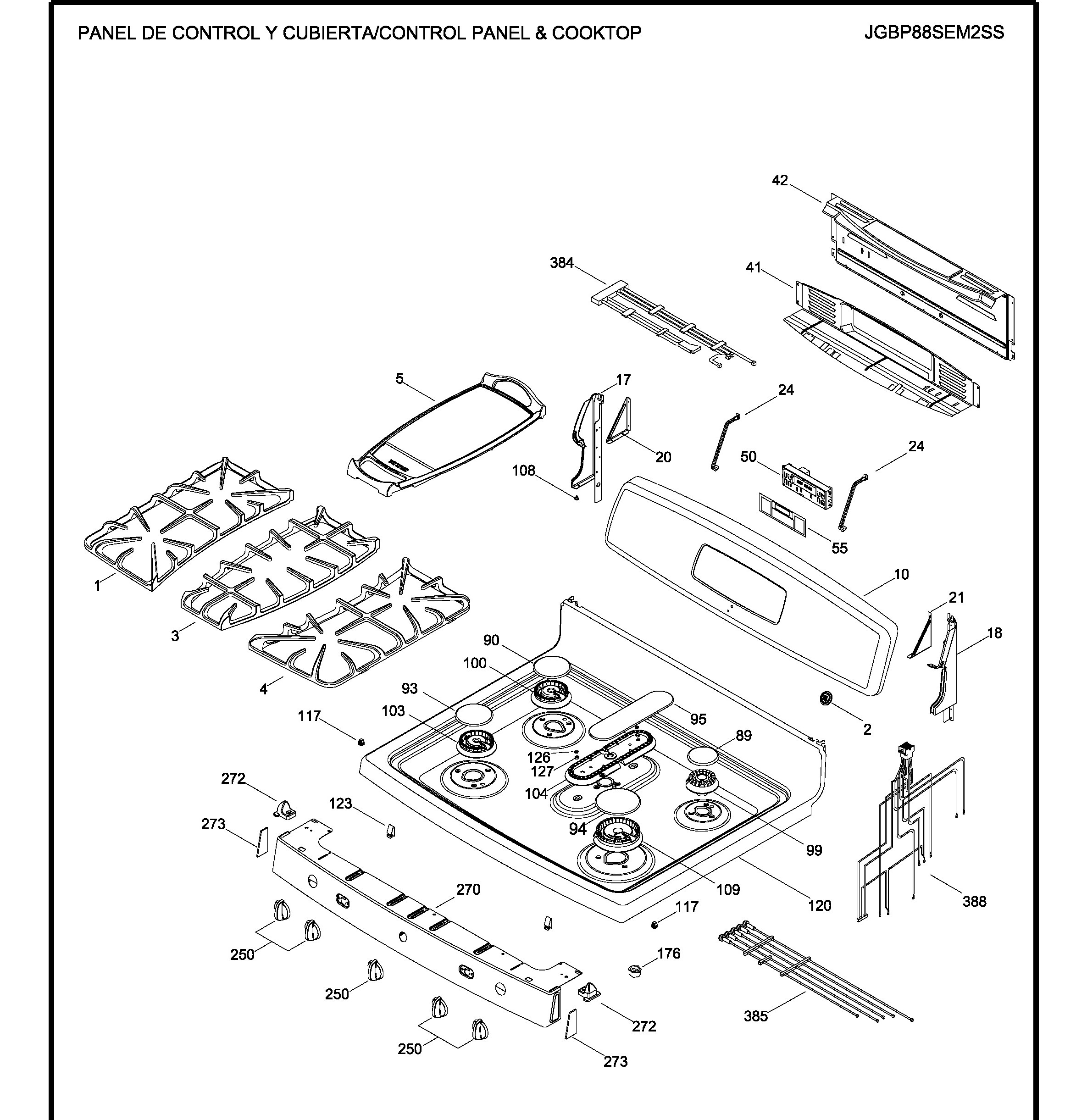 JGBP88SEM2SS Exploded View 1 appliance exploded-view parts diagram