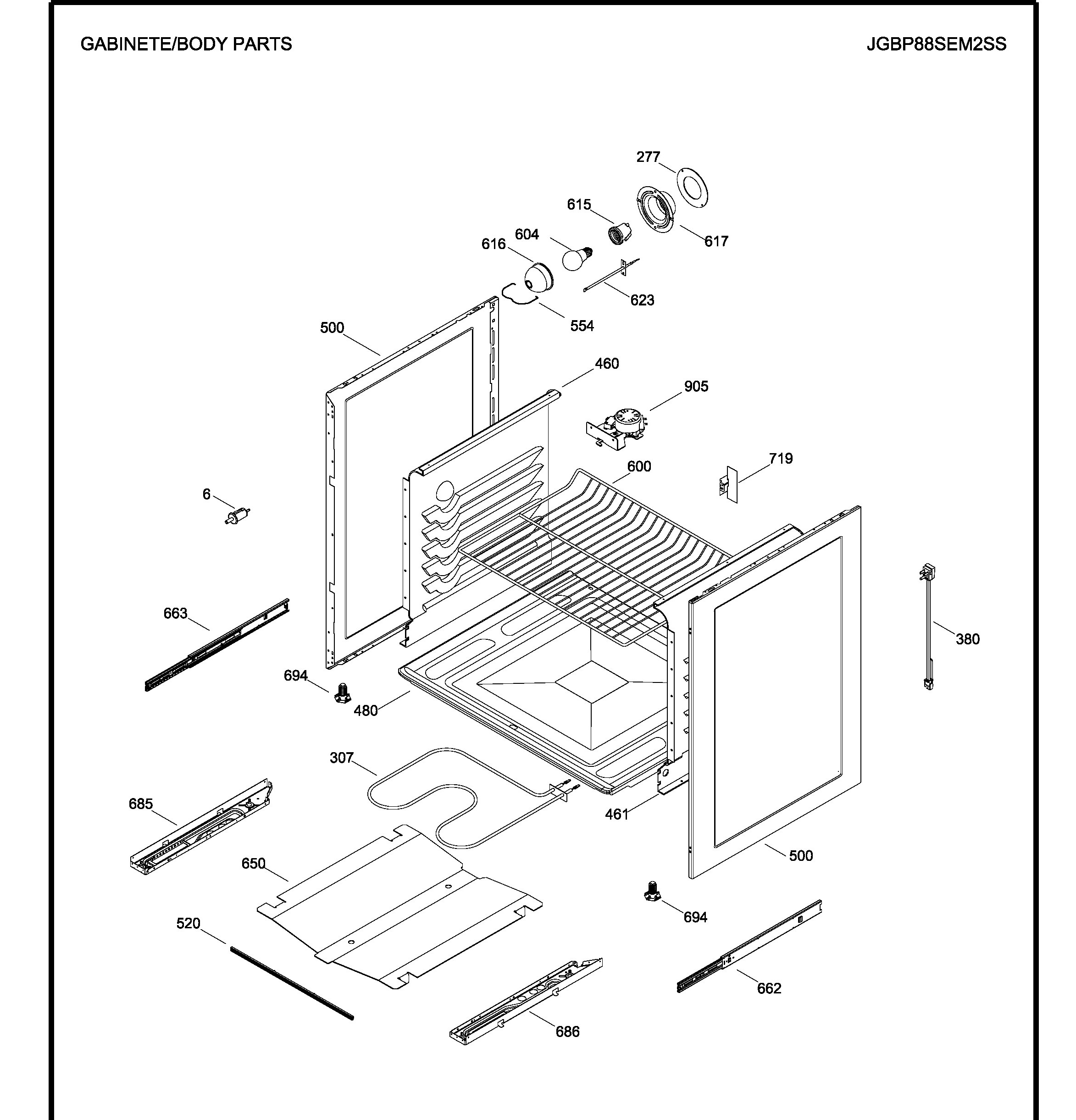 JGBP88SEM2SS Exploded View 2 appliance exploded-view parts diagram