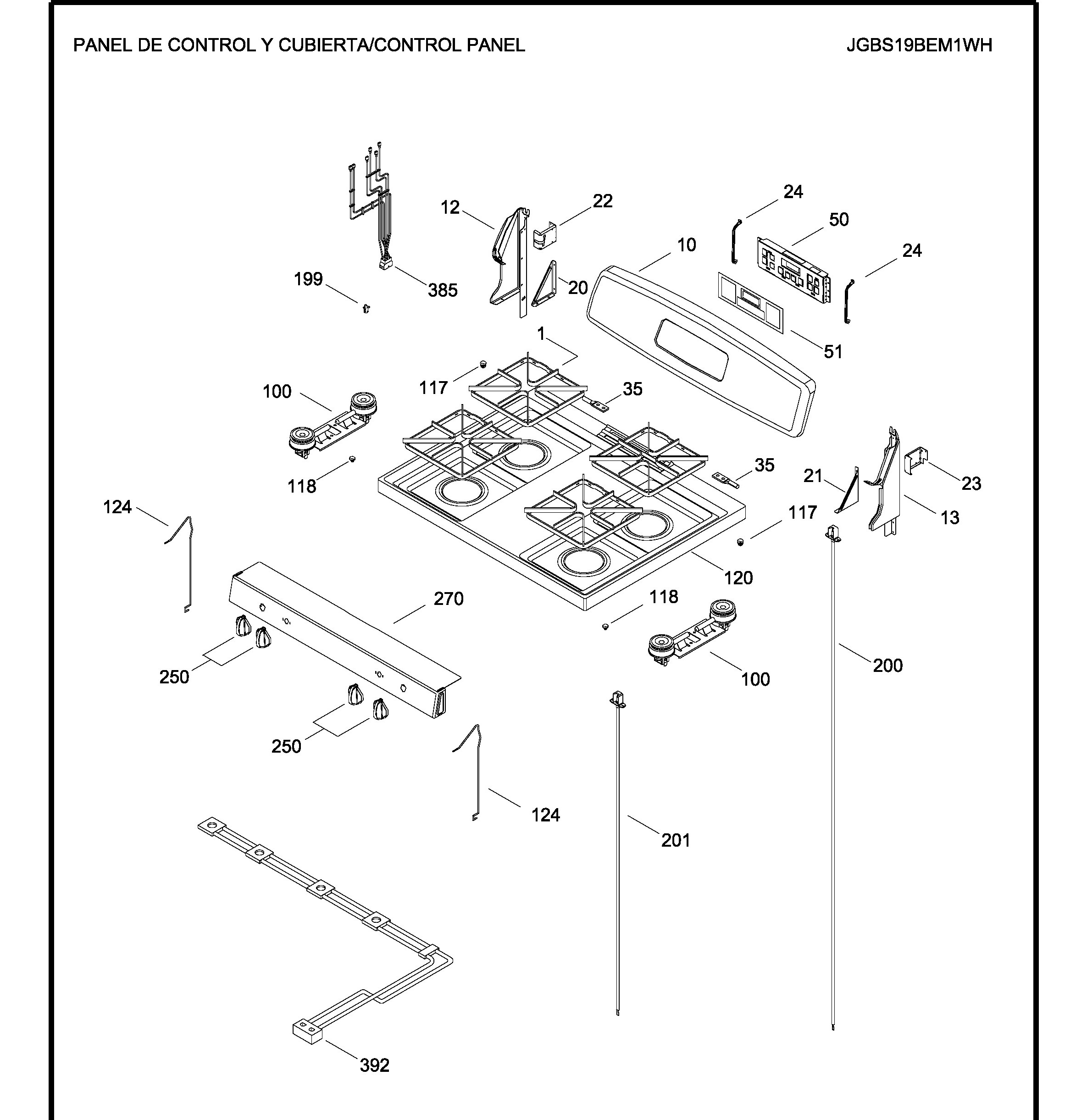 JGBS19BEM1WH Exploded View 1 appliance exploded-view parts diagram