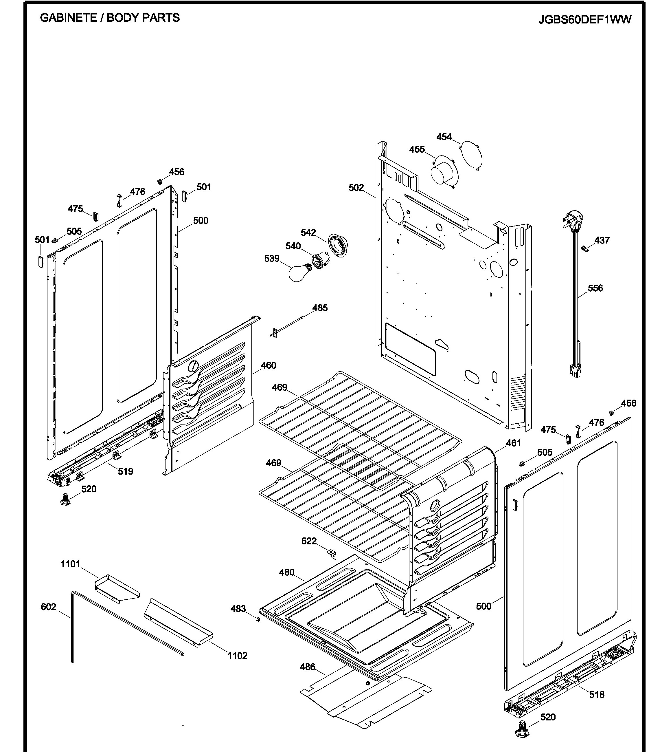 JGBS60DEF1WW Exploded View 3 appliance exploded-view parts diagram