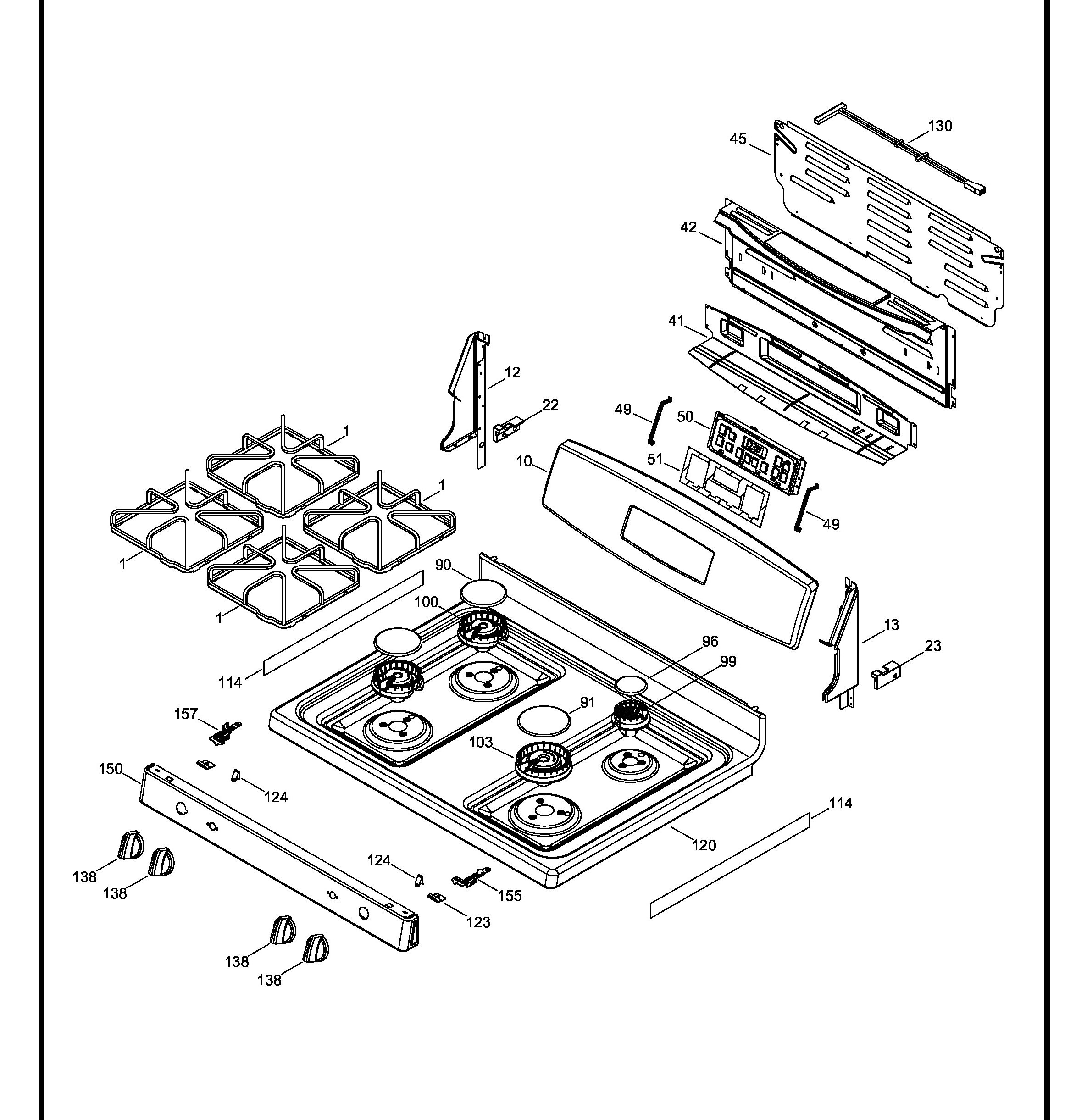 JGBS60DEK4BB Exploded View 1 appliance exploded-view parts diagram