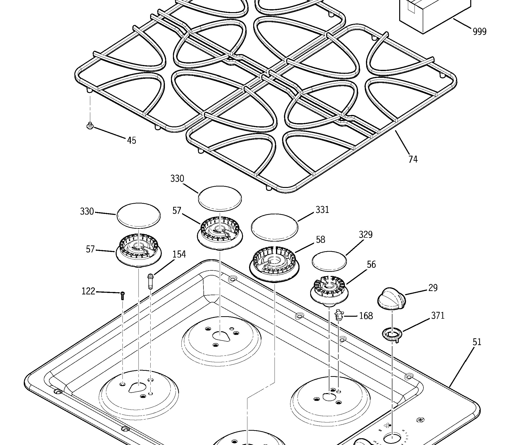 JGP329SET1SS Exploded View 1 appliance exploded-view parts diagram