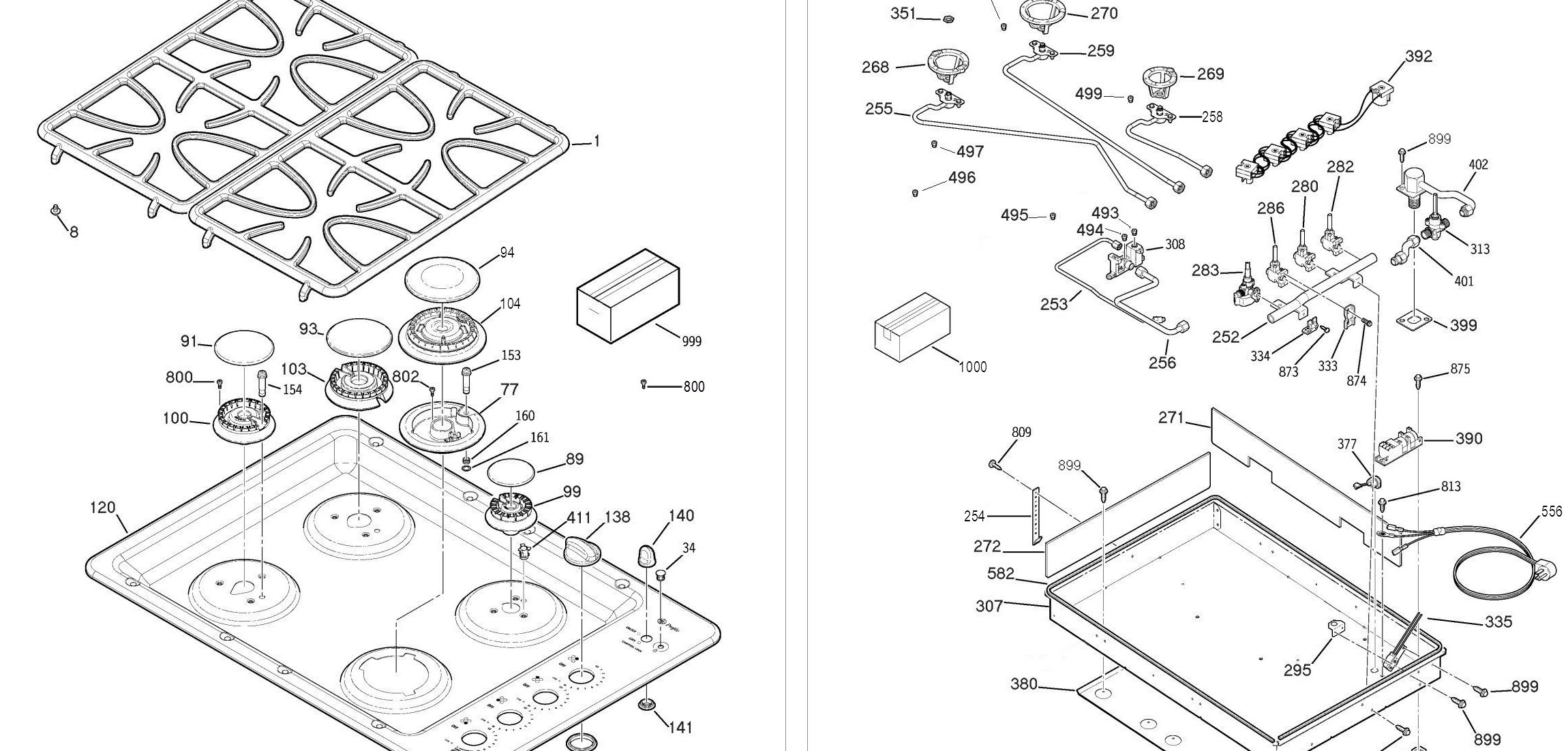 JGP945SEK1SS Exploded View 1 appliance exploded-view parts diagram