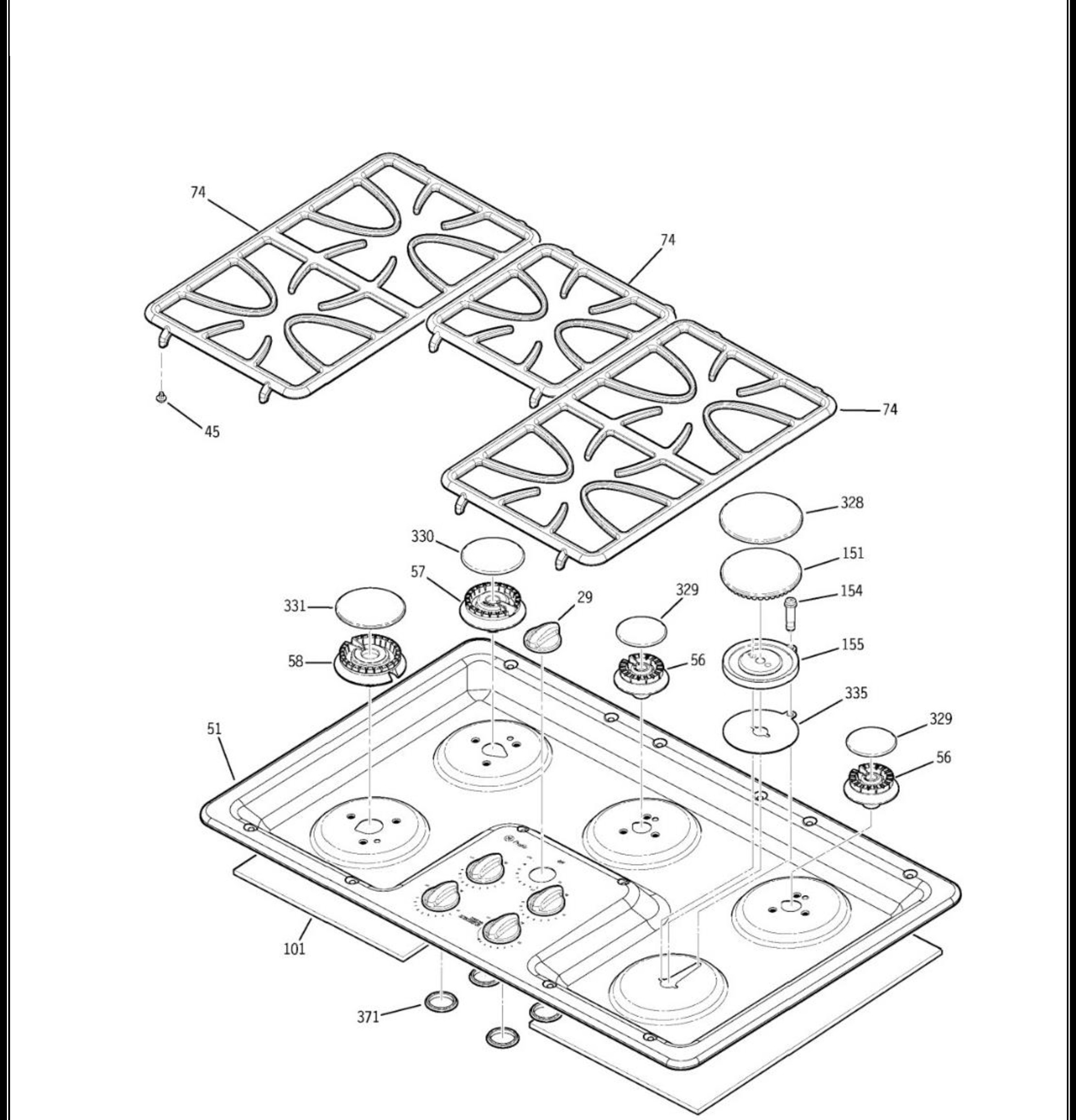 JGP963SEK1SS Exploded View 1 appliance exploded-view parts diagram