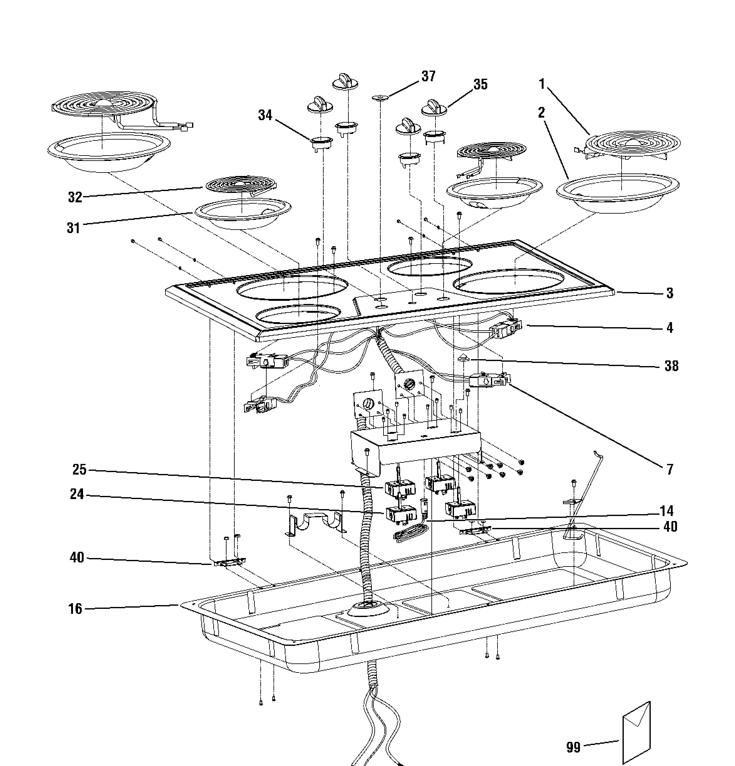 JP328WK2WW Exploded View 1 appliance exploded-view parts diagram