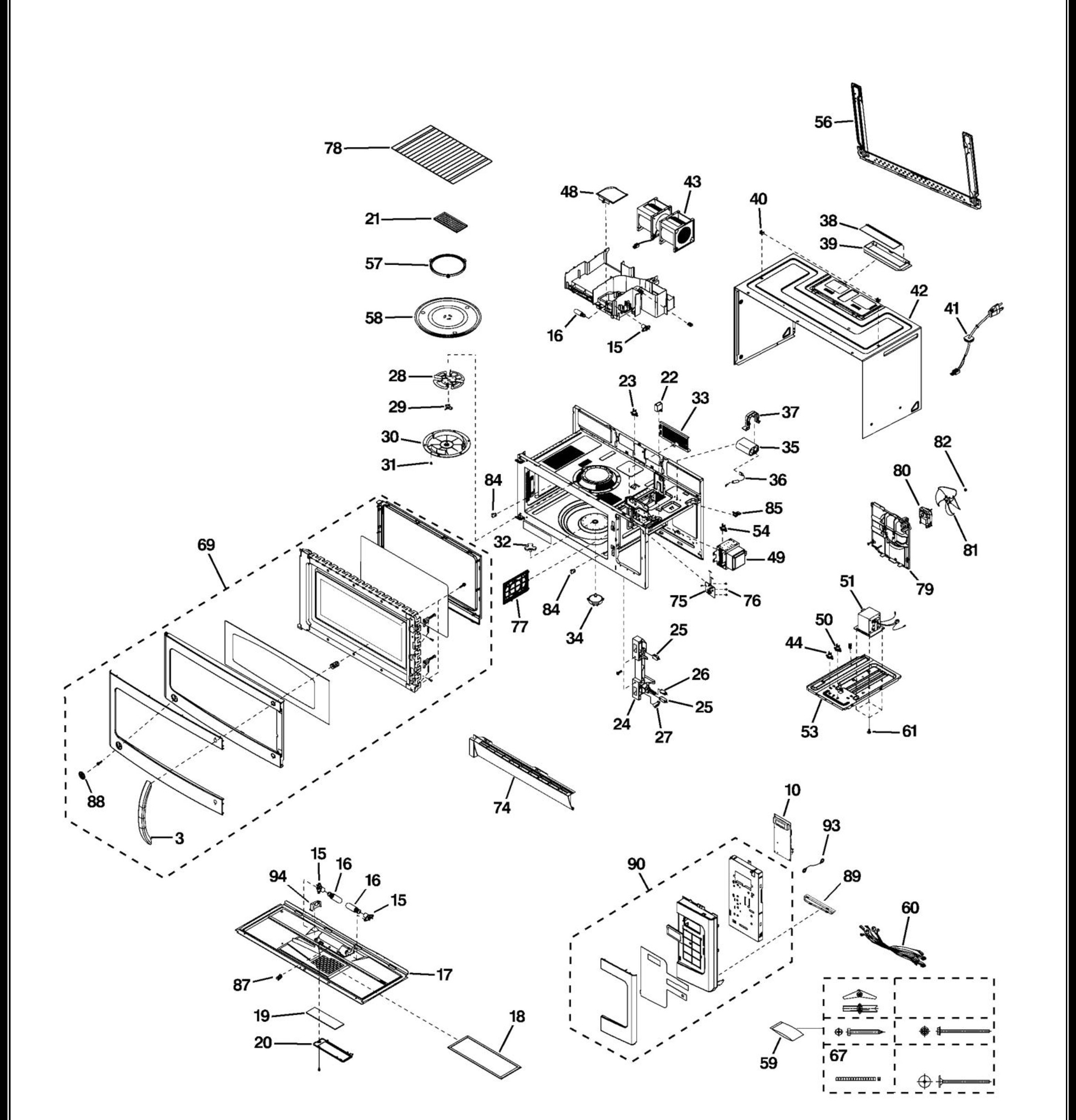 JVM1540DP1WW Exploded View 1 appliance exploded-view parts diagram