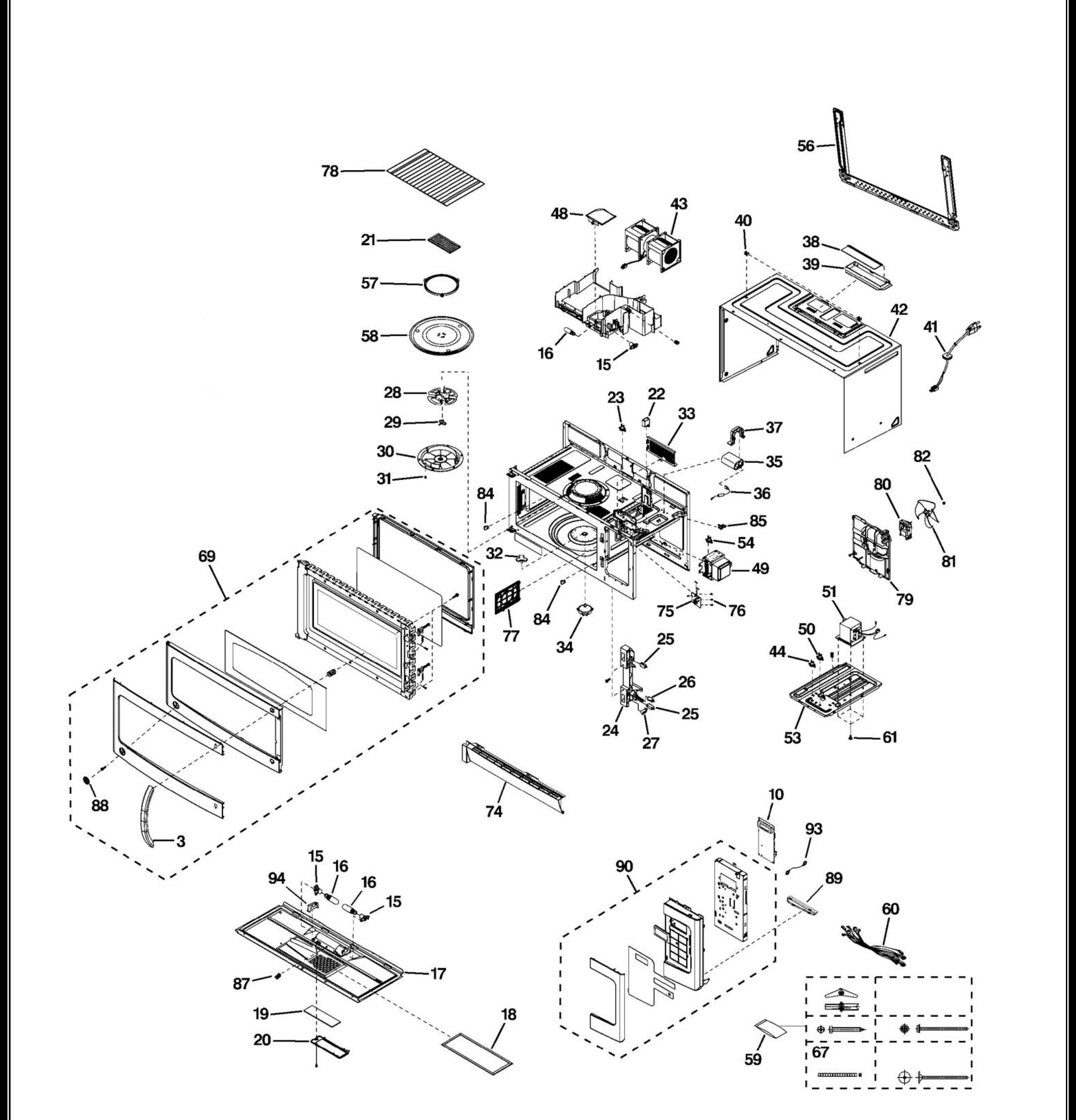 JVM1740DP1CC Exploded View 1 appliance exploded-view parts diagram