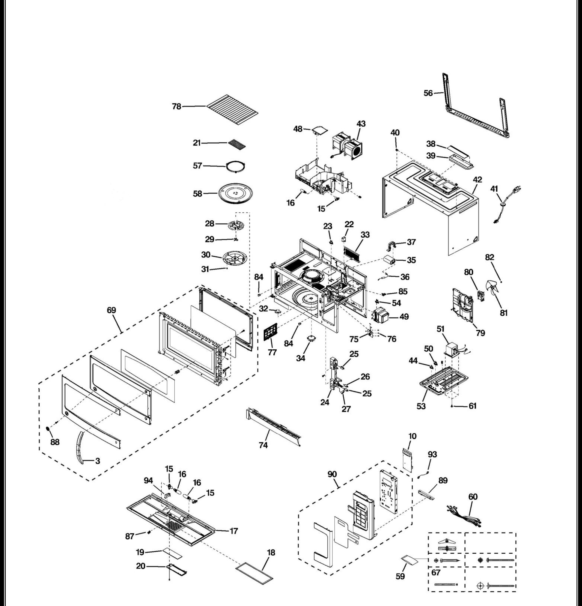 JVM1740DP1WW Exploded View 1 appliance exploded-view parts diagram