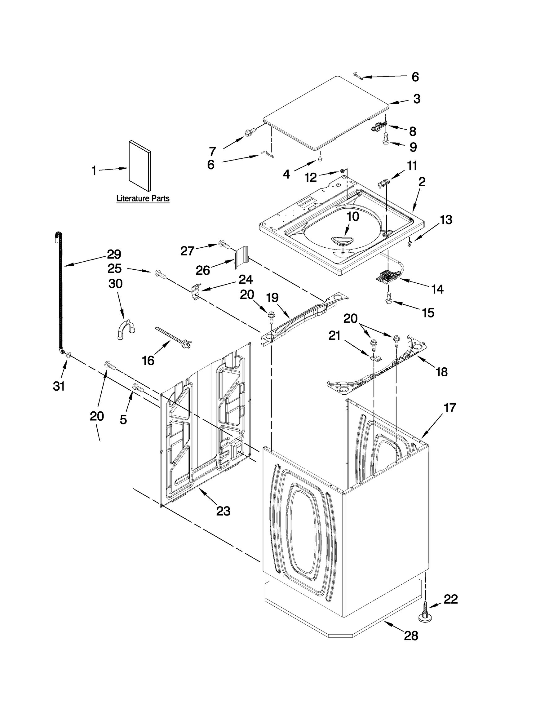 Top and cabinet parts