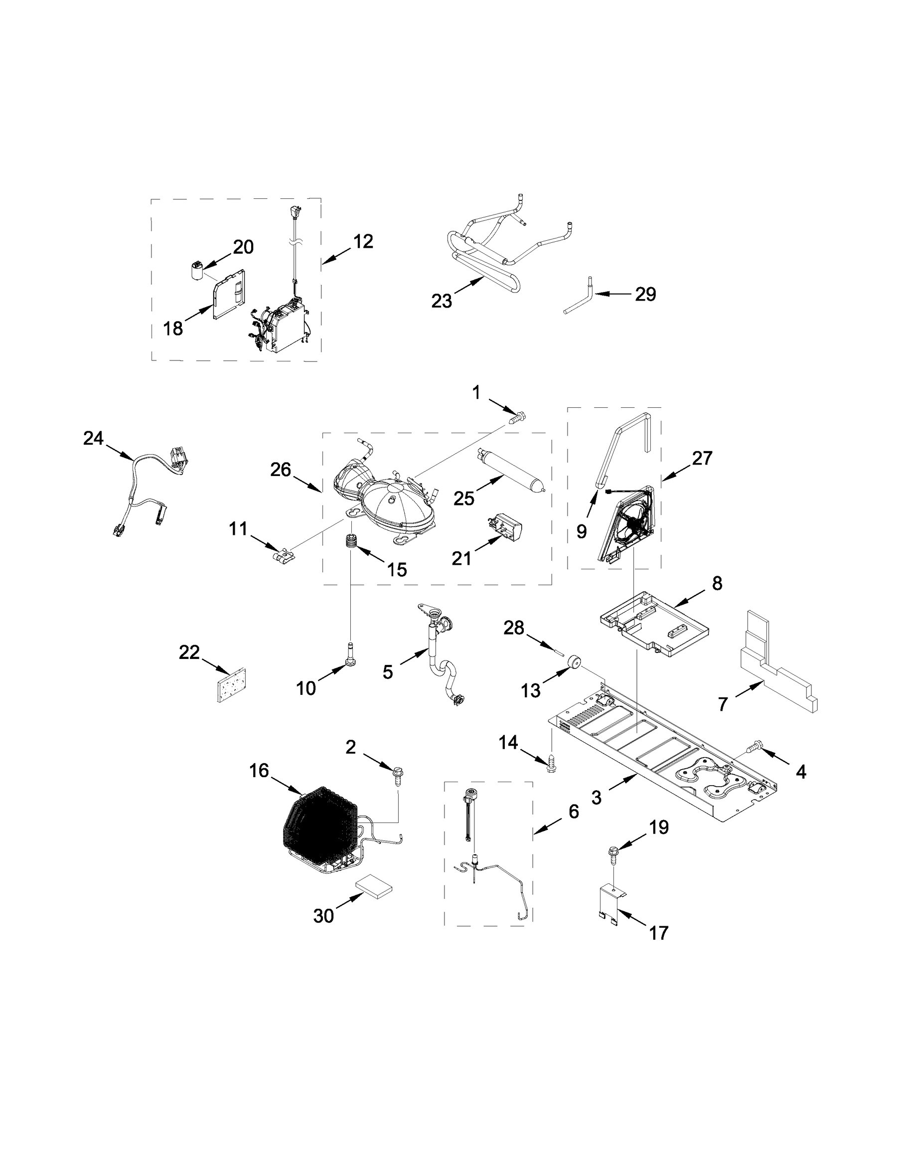 KRFC704FBS03 Unit parts appliance exploded-view parts diagram