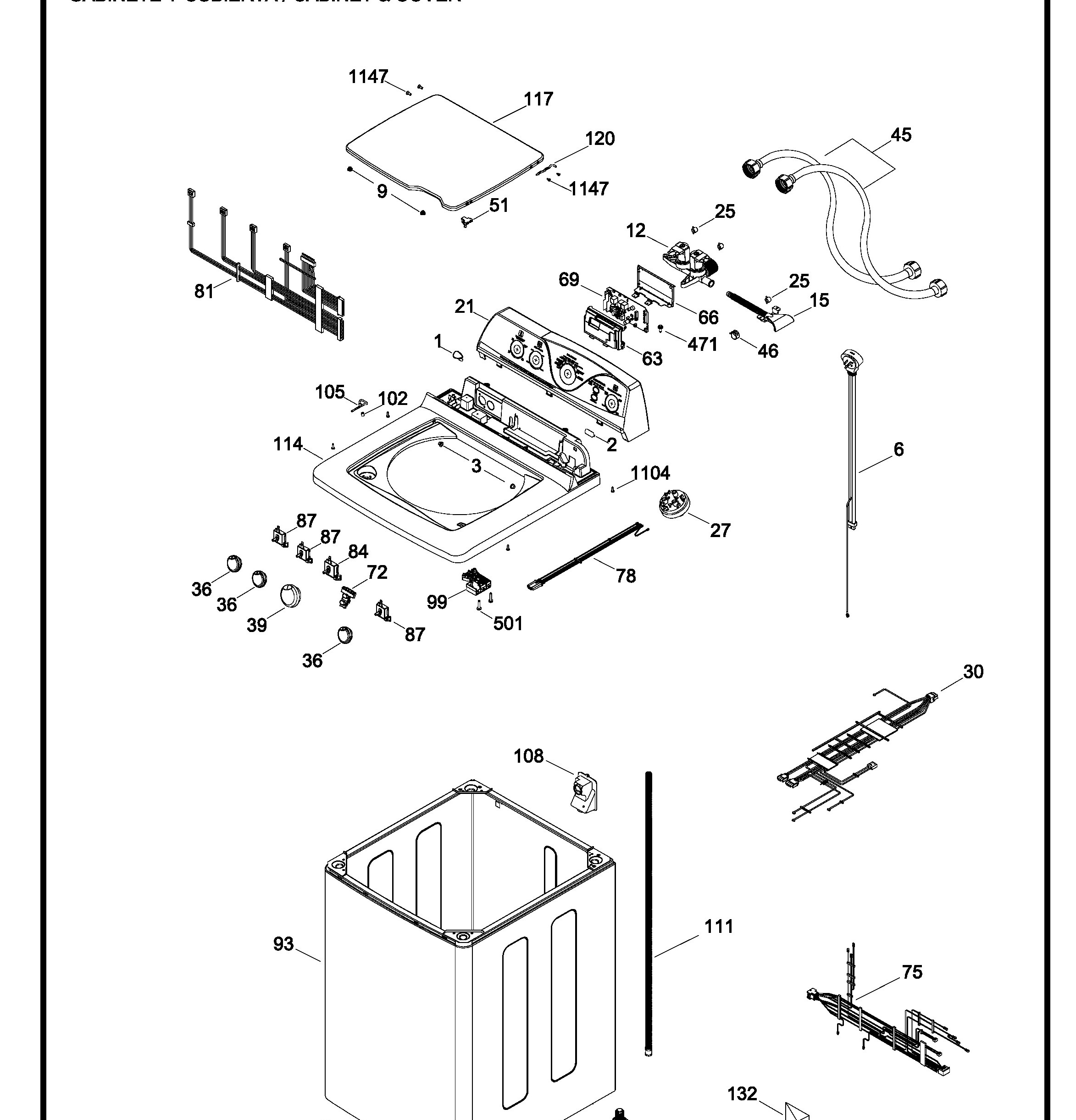 LAE15400XBB00 Exploded View 1 appliance exploded-view parts diagram