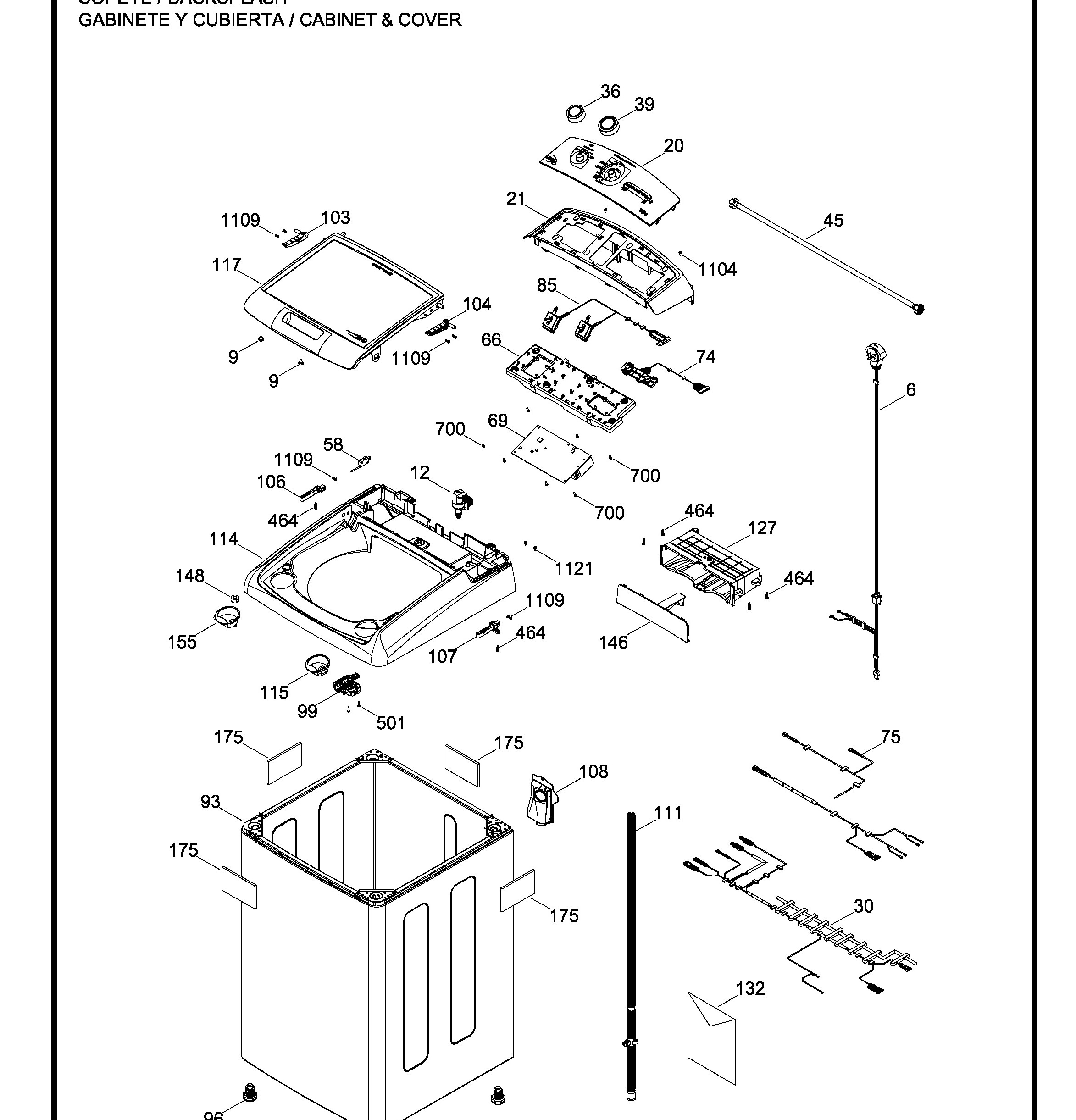 LEA46102VBAB01 Exploded View 1 appliance exploded-view parts diagram