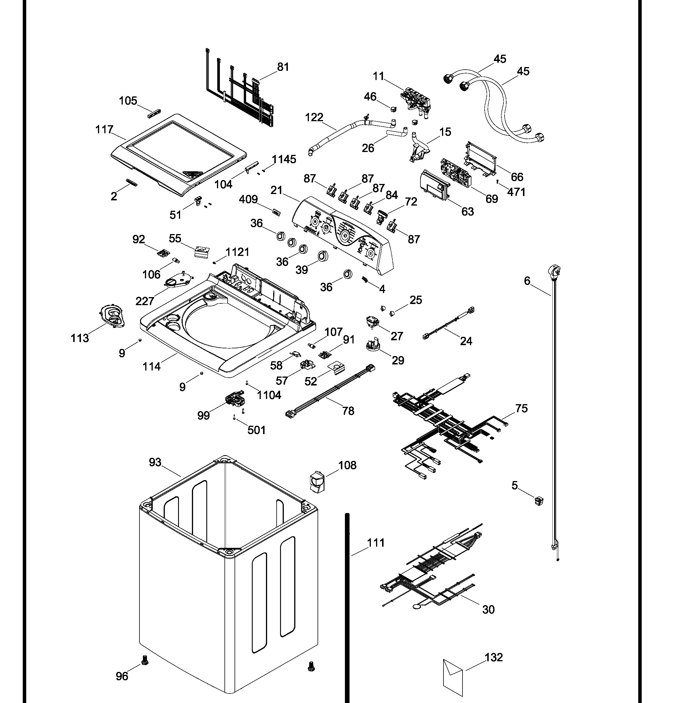LHS18480ZSBB00 Exploded View 1 appliance exploded-view parts diagram