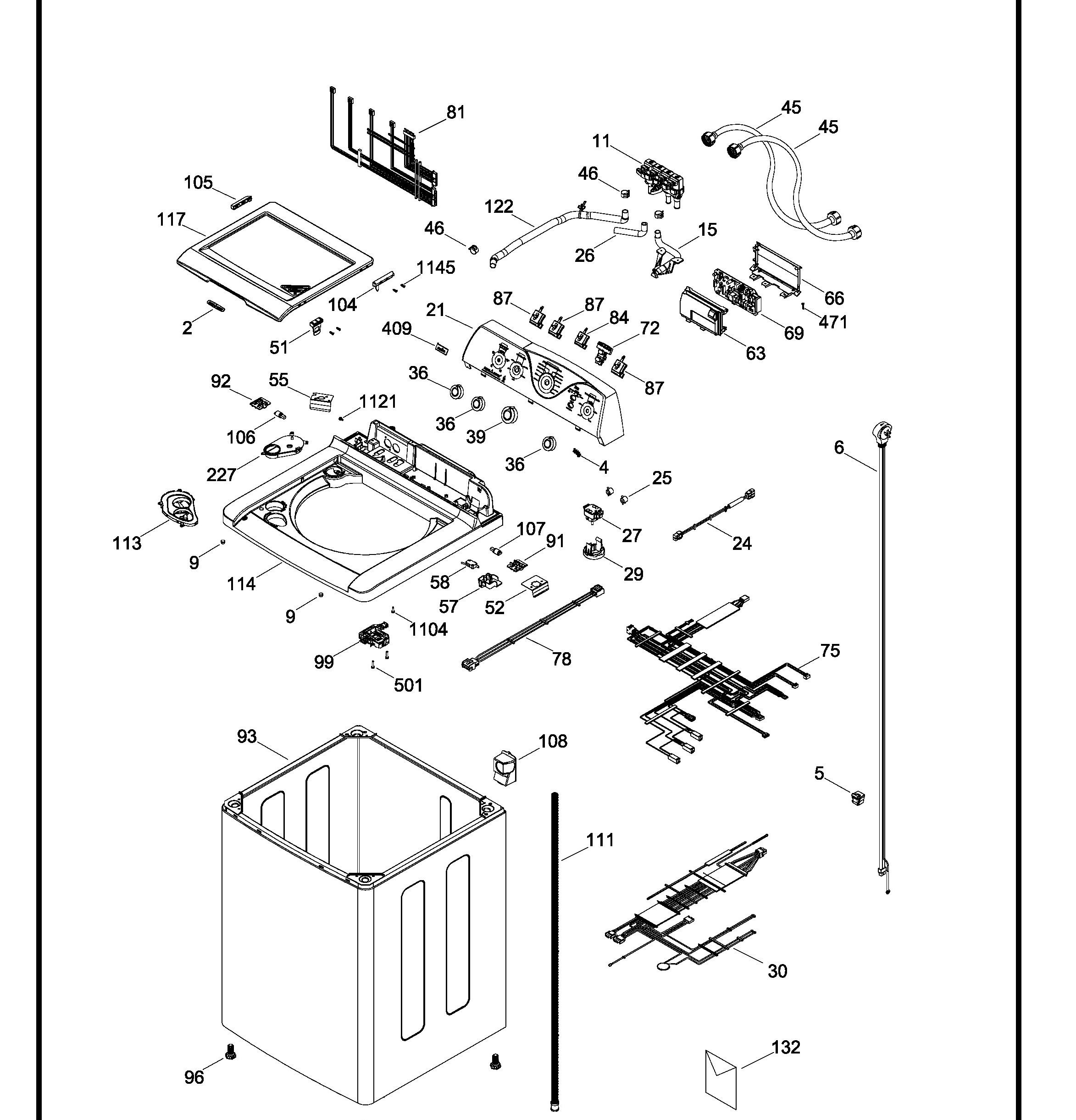 LHS18480ZSBB01 Exploded View 1 appliance exploded-view parts diagram