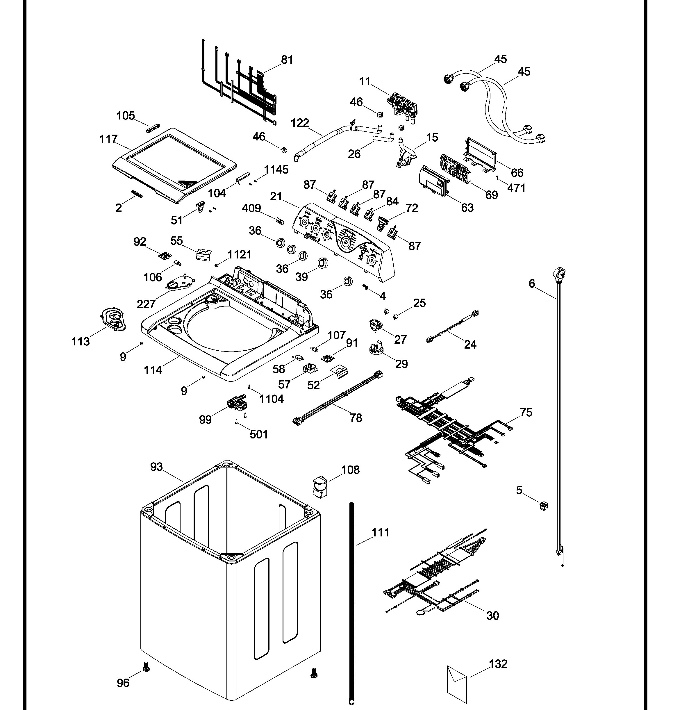 LHS20580ZSBB01 Exploded View 1 appliance exploded-view parts diagram