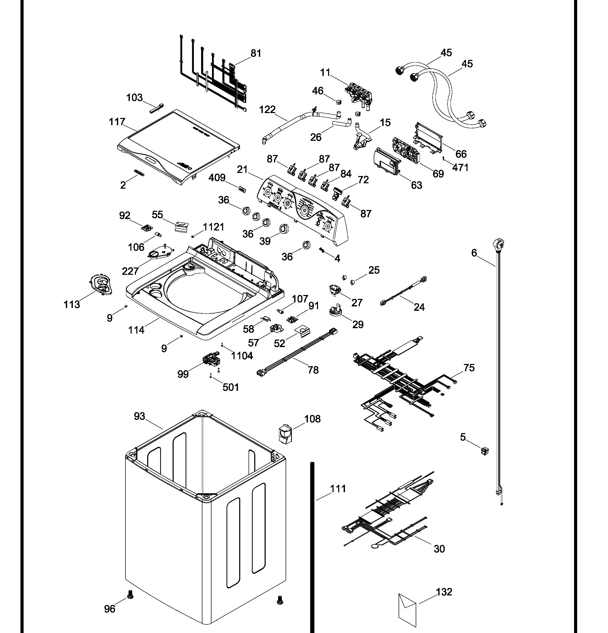 LHS20580ZWBB00 Exploded View 1 appliance exploded-view parts diagram