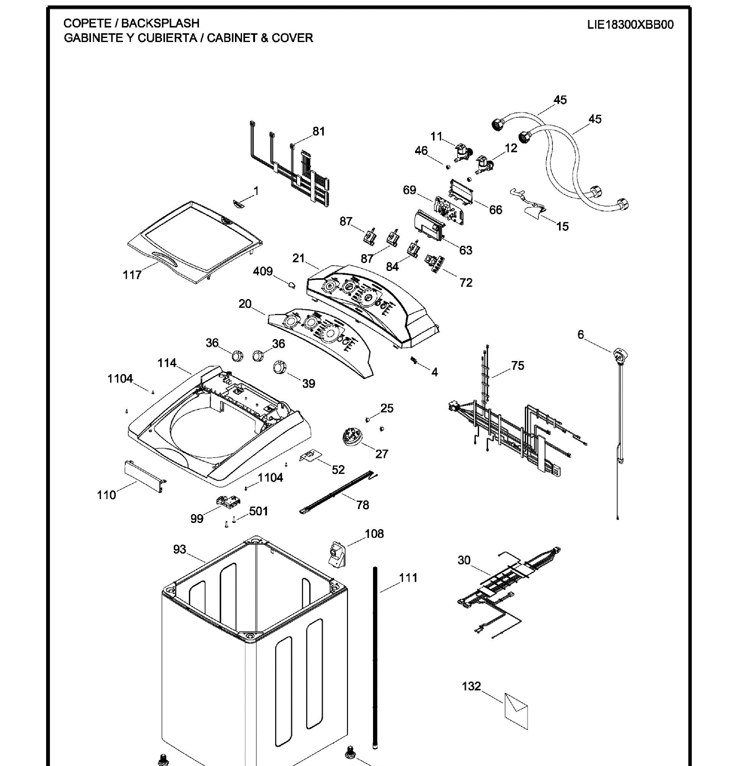 LIE18300XBB00 Exploded View 1 appliance exploded-view parts diagram