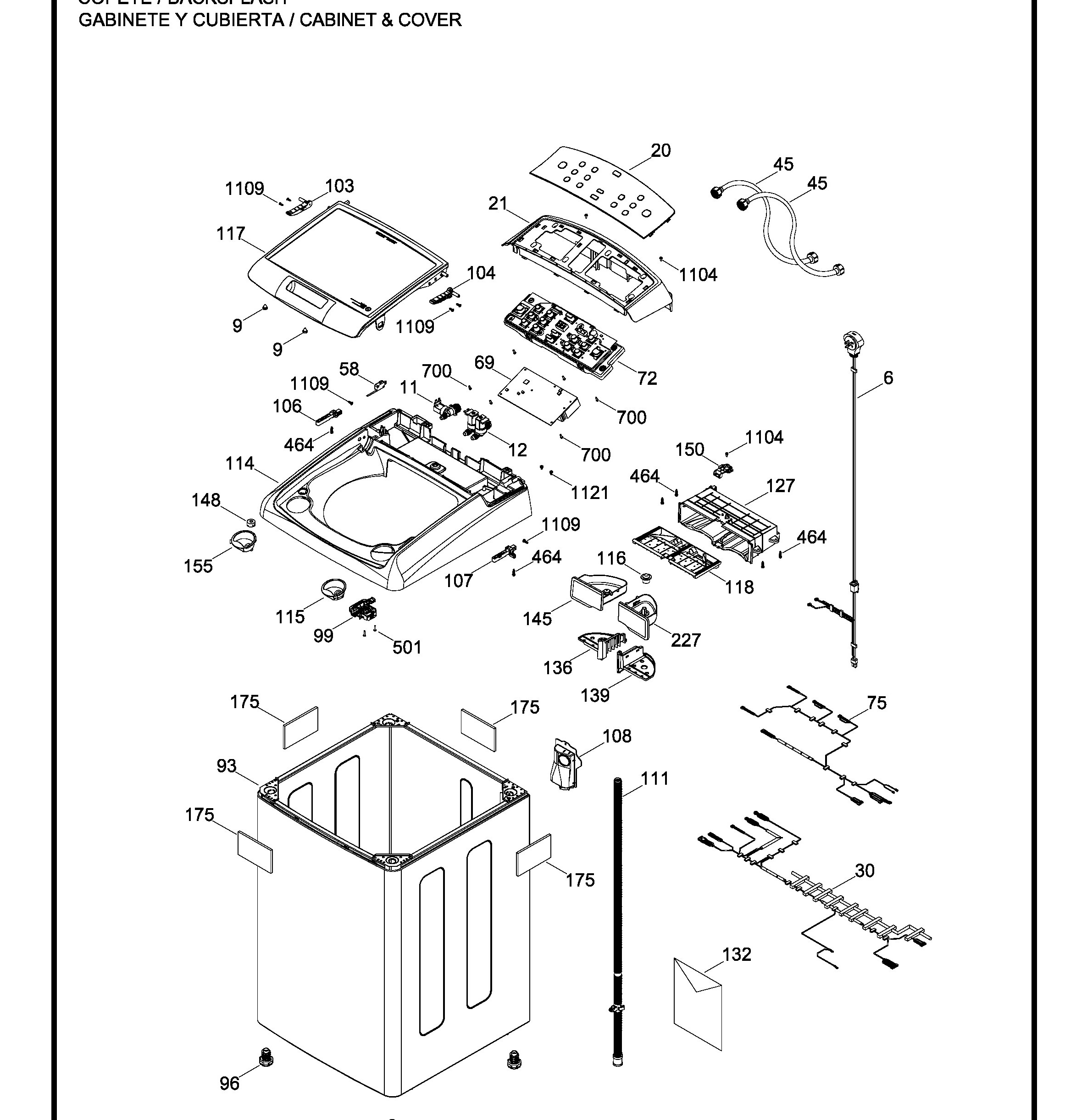 LMA46100VGAB01 Exploded View 1 appliance exploded-view parts diagram