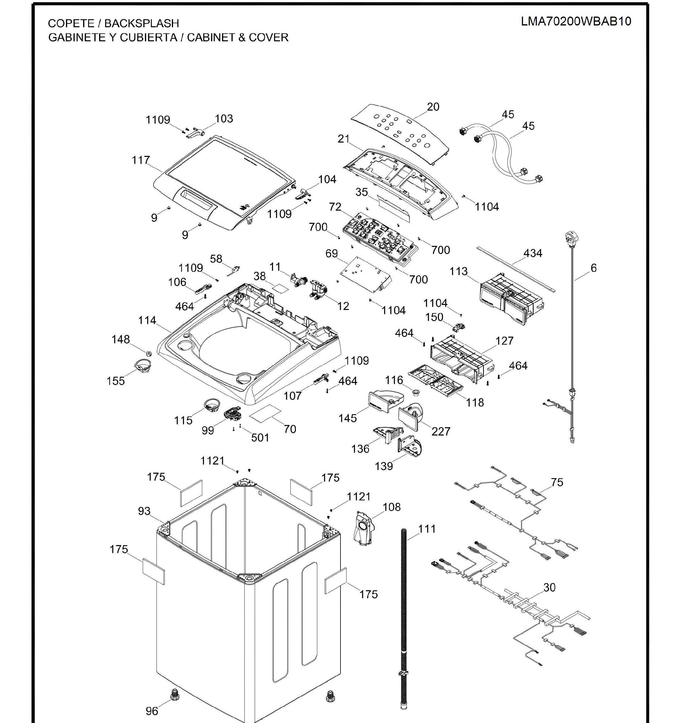LMA70200WBAB10 Exploded View 1 appliance exploded-view parts diagram