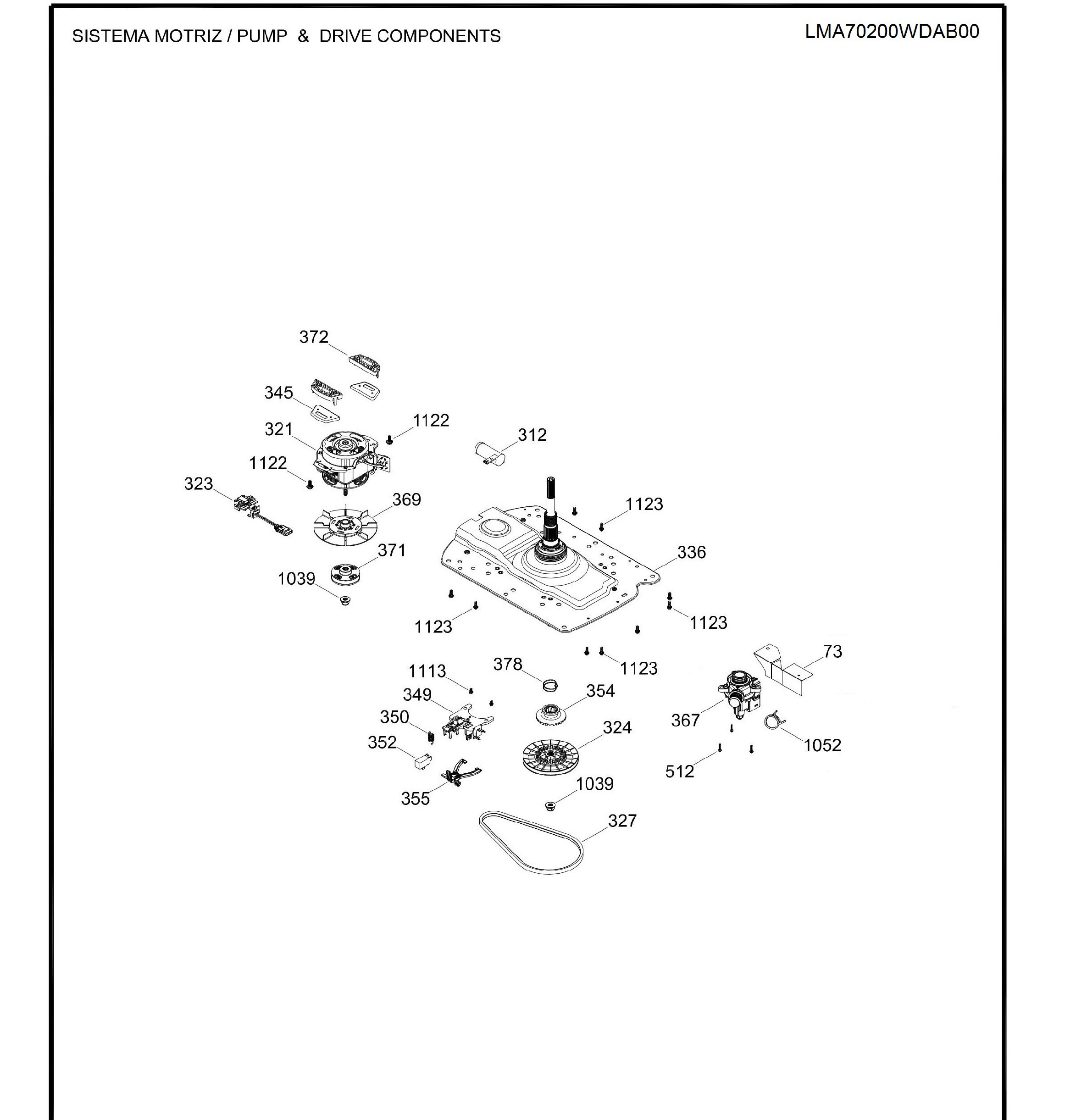 LMA70200WDAB00 Exploded View 3 appliance exploded-view parts diagram