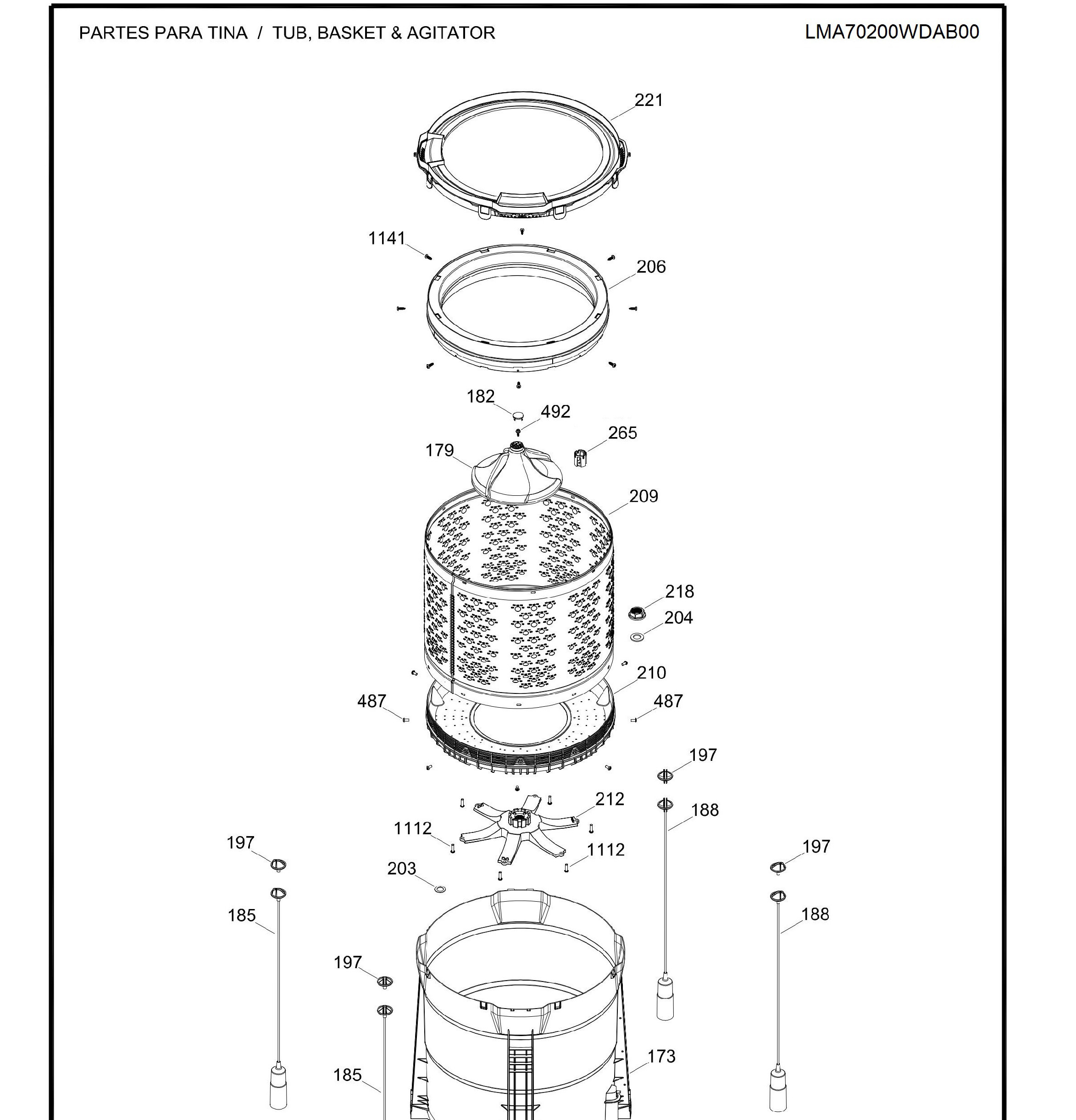 LMA70200WDAB00 Exploded View 2 appliance exploded-view parts diagram