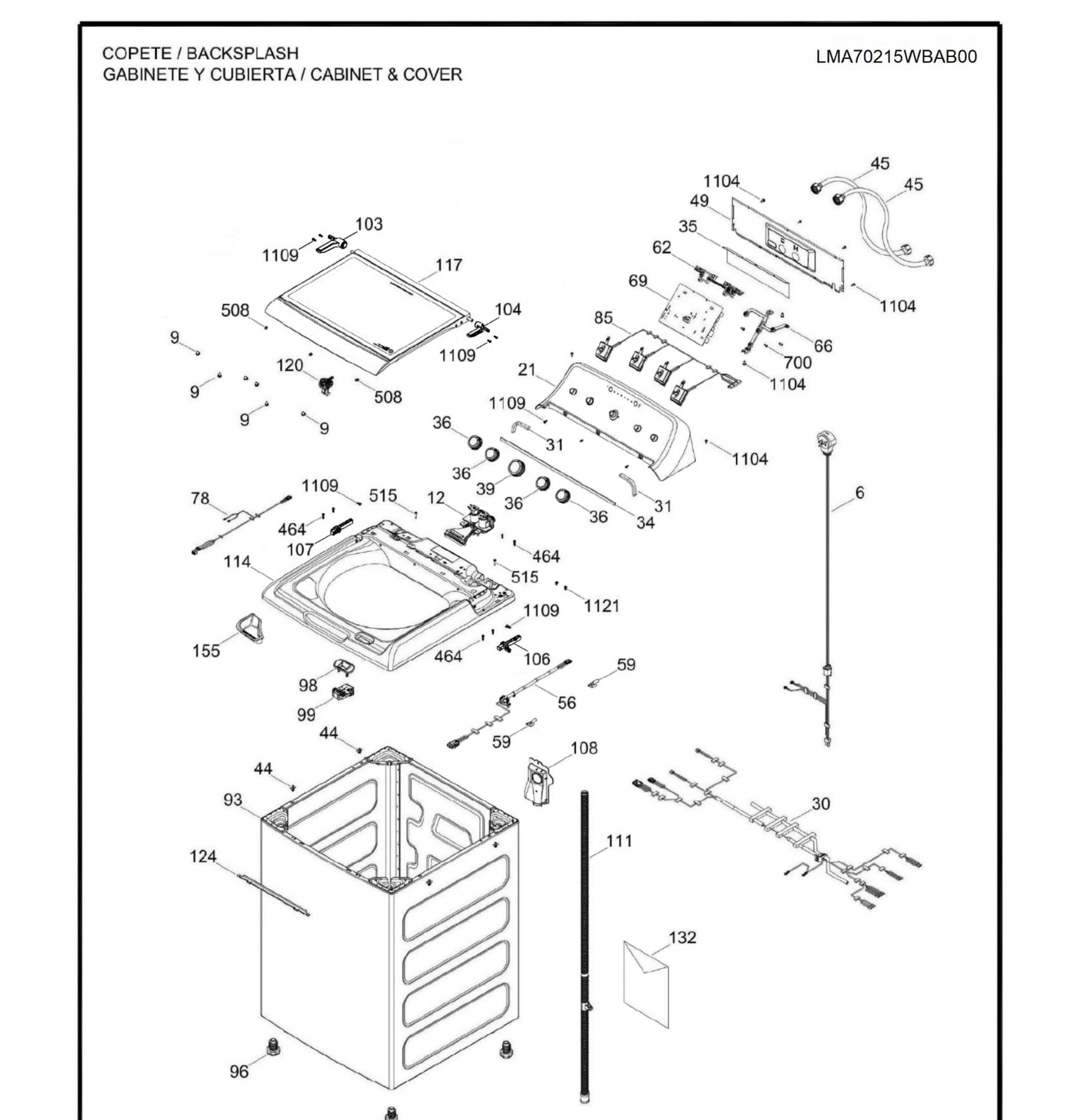 LMA70215WBAB00 Exploded View 1 appliance exploded-view parts diagram