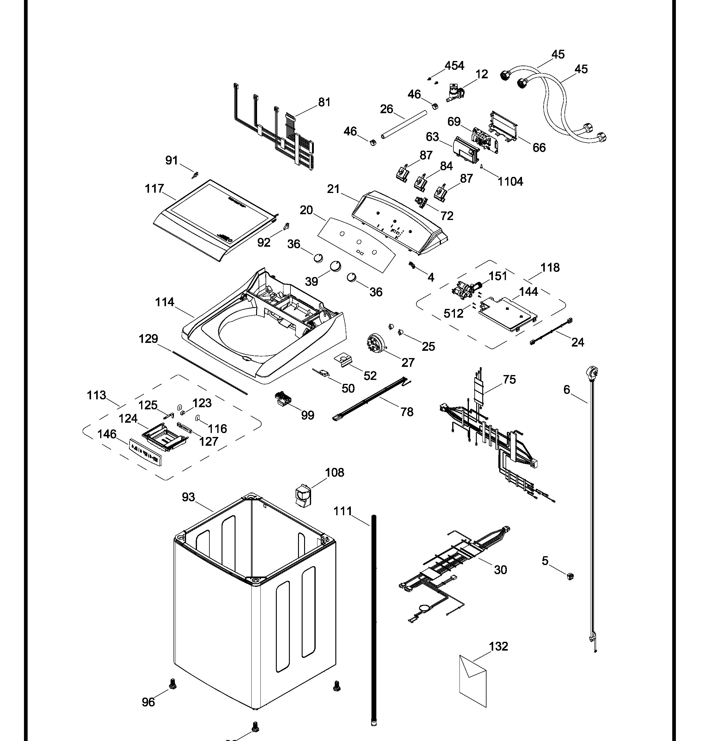 LMF19380XWGG00 Exploded View 1 appliance exploded-view parts diagram