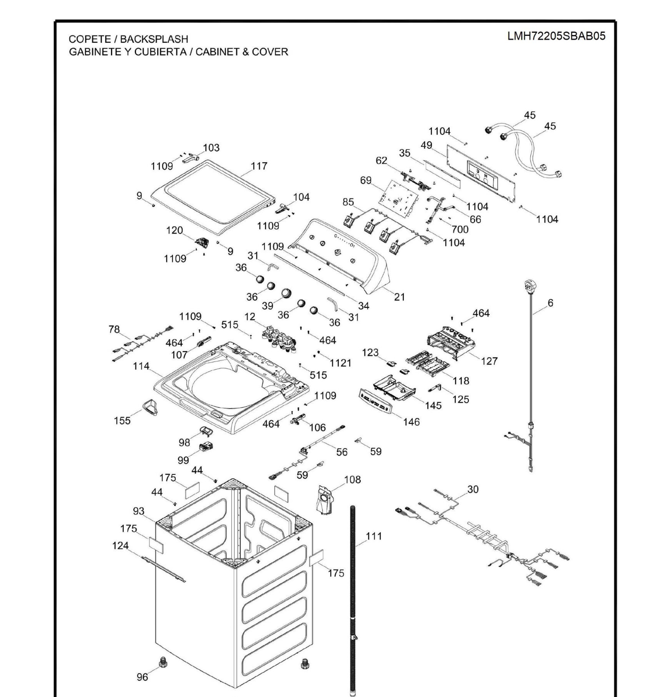 LMH72205SBAB05 Exploded View 1 appliance exploded-view parts diagram