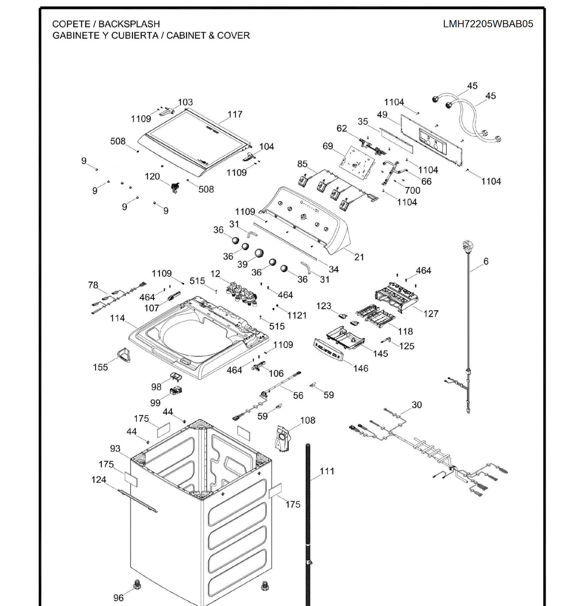LMH72205WBAB05 Exploded View 1 appliance exploded-view parts diagram
