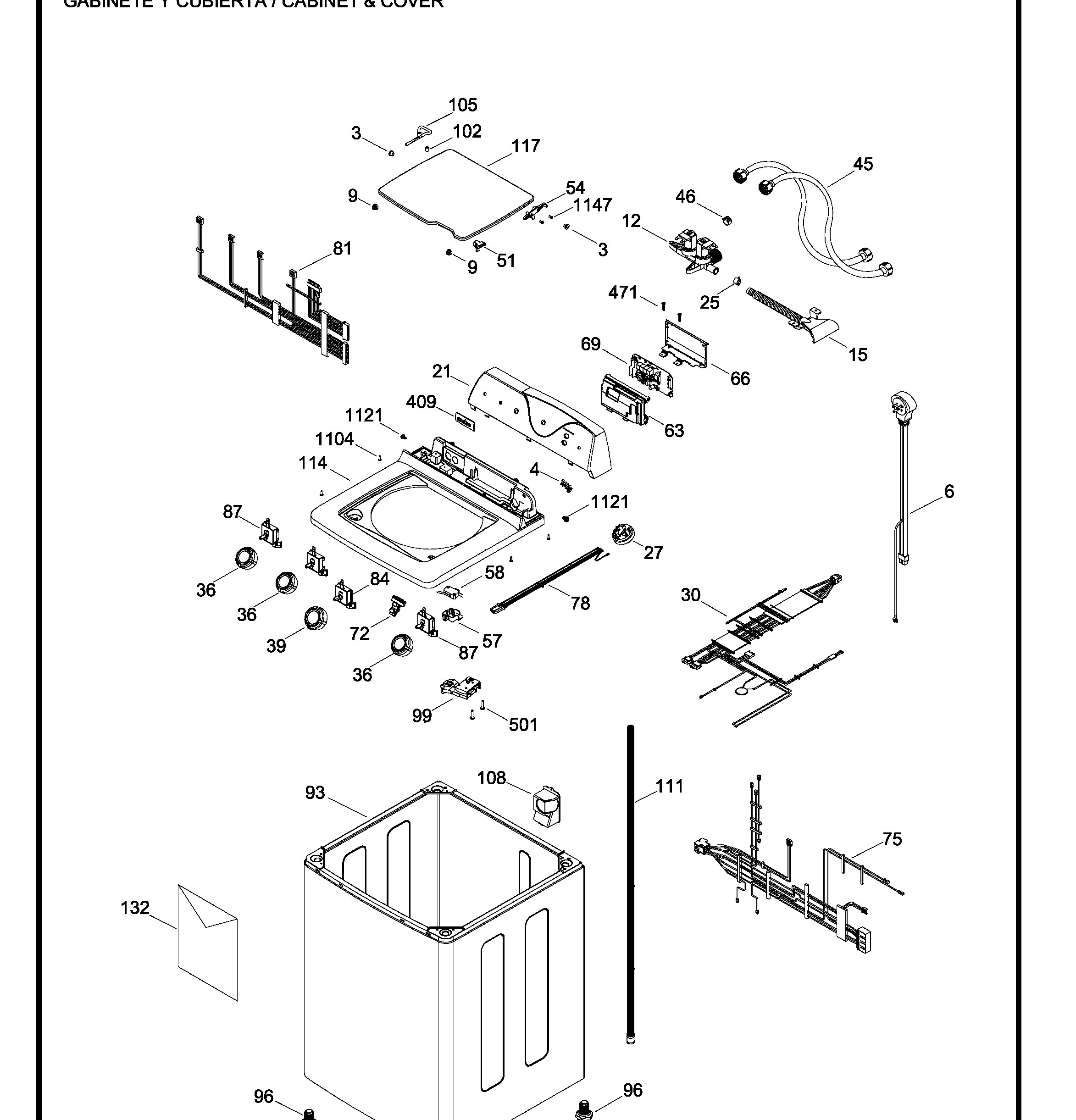 LMS16400XBB00 Exploded View 1 appliance exploded-view parts diagram