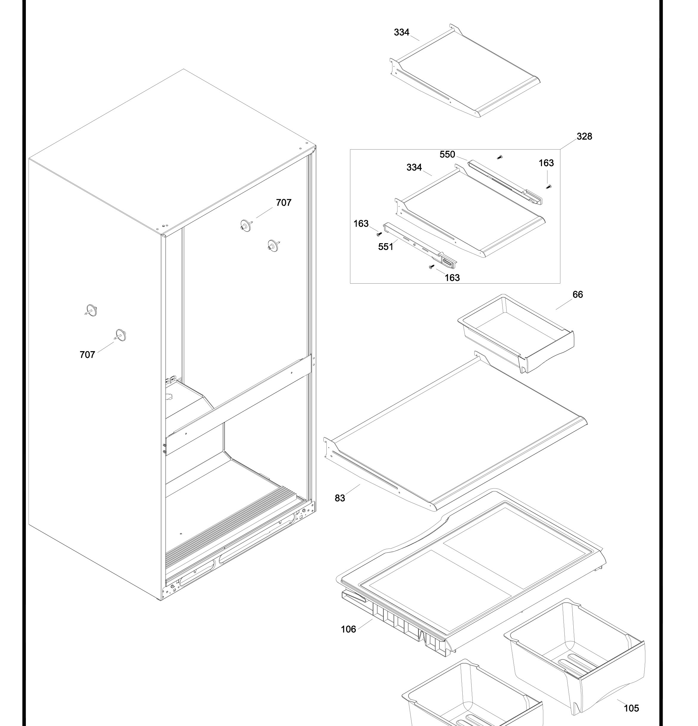 MBRC0GAXARWW Exploded View 3 appliance exploded-view parts diagram