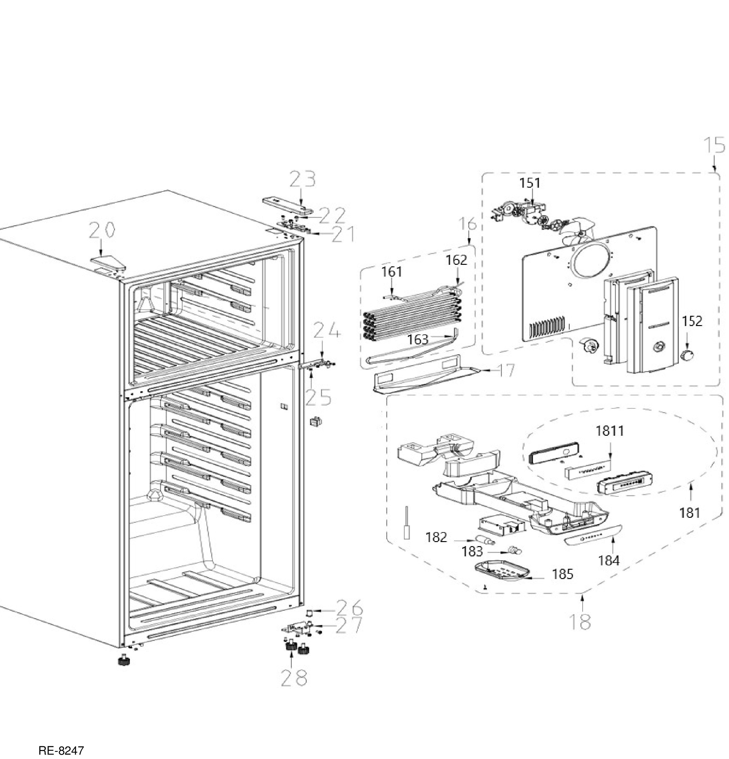 MTE18HTKBLWW Exploded View 2 appliance exploded-view parts diagram