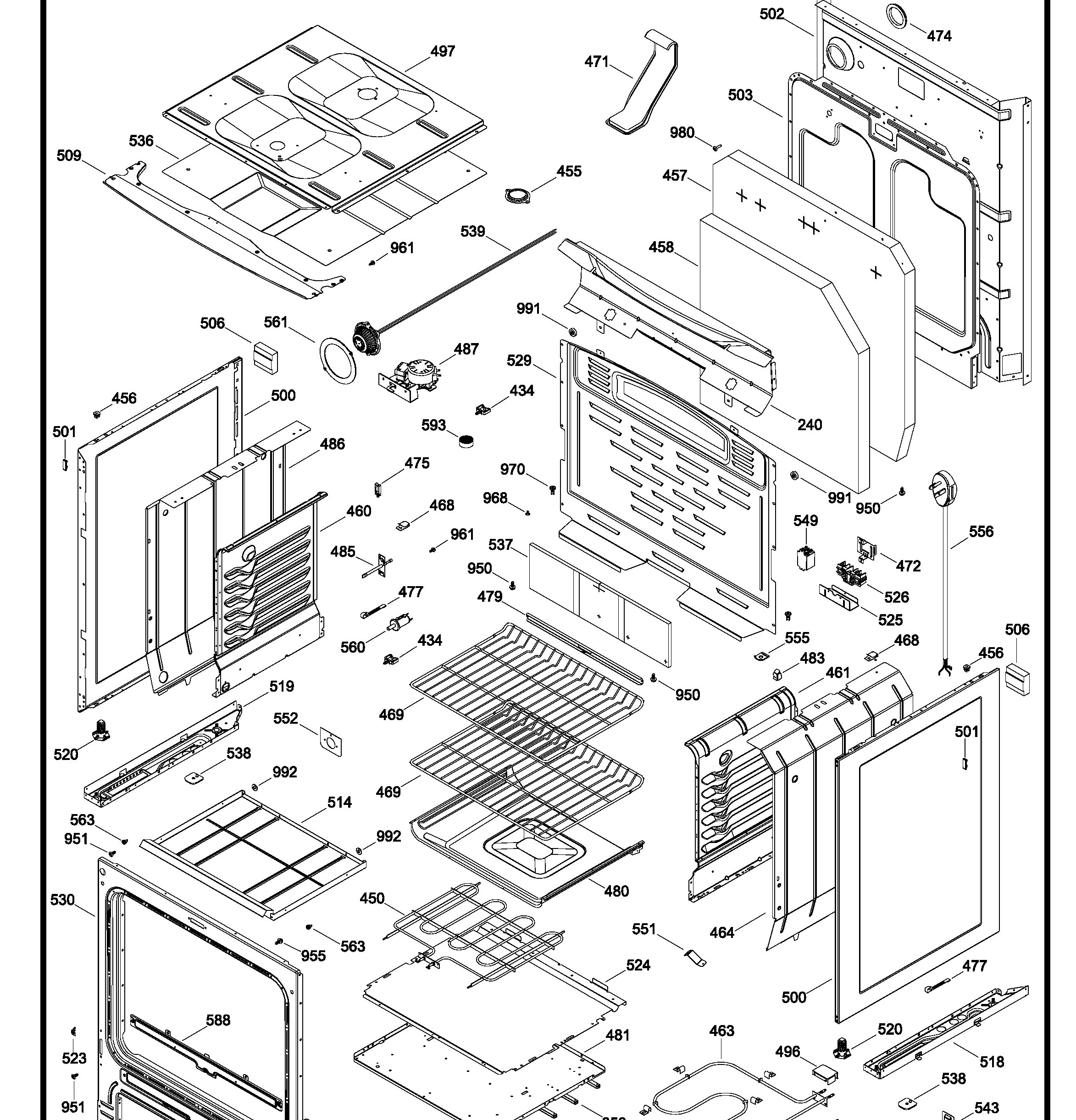 PCB900DR1BB Exploded View 2 appliance exploded-view parts diagram