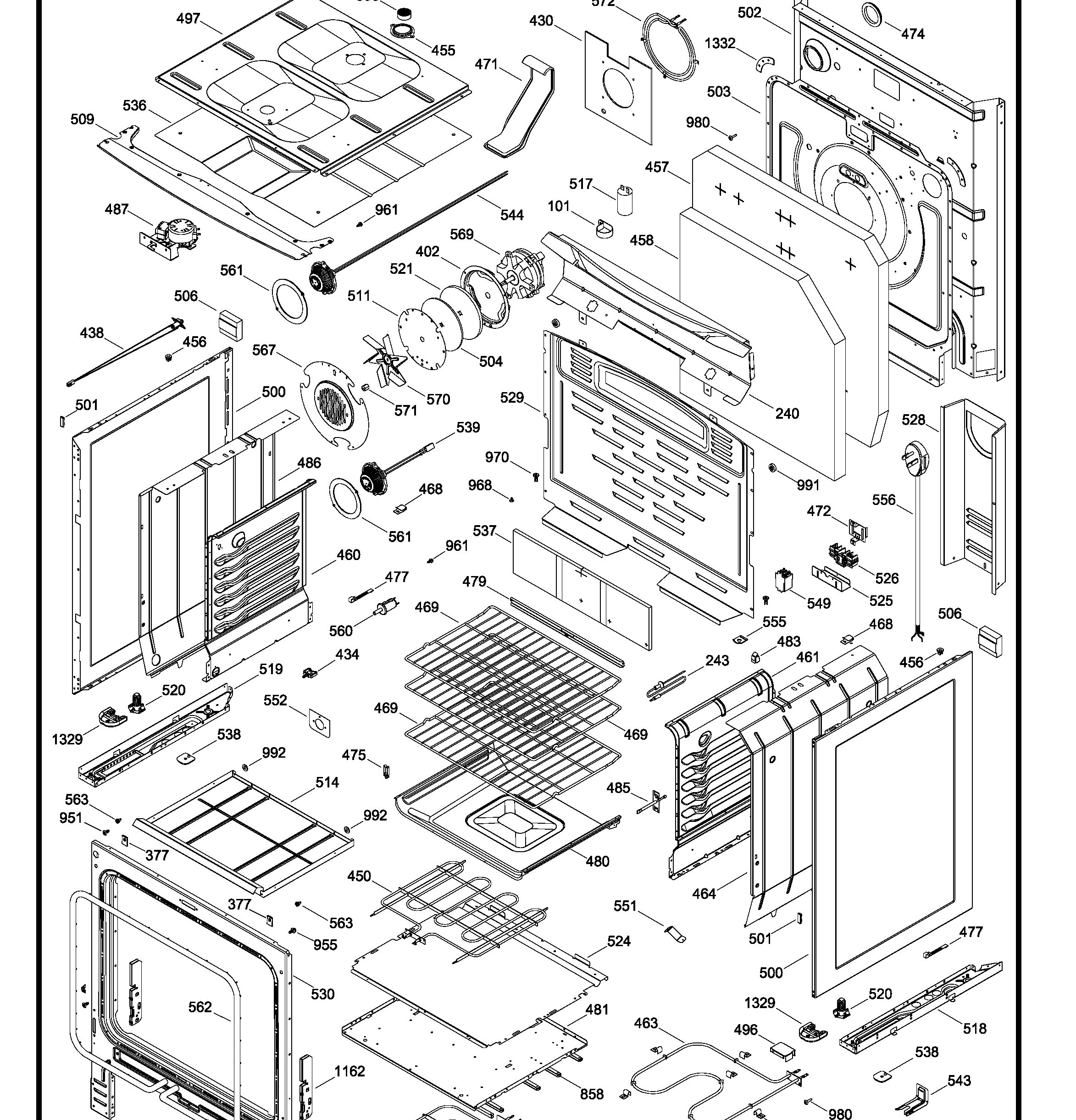 PCB909DR3WW Exploded View 2 appliance exploded-view parts diagram